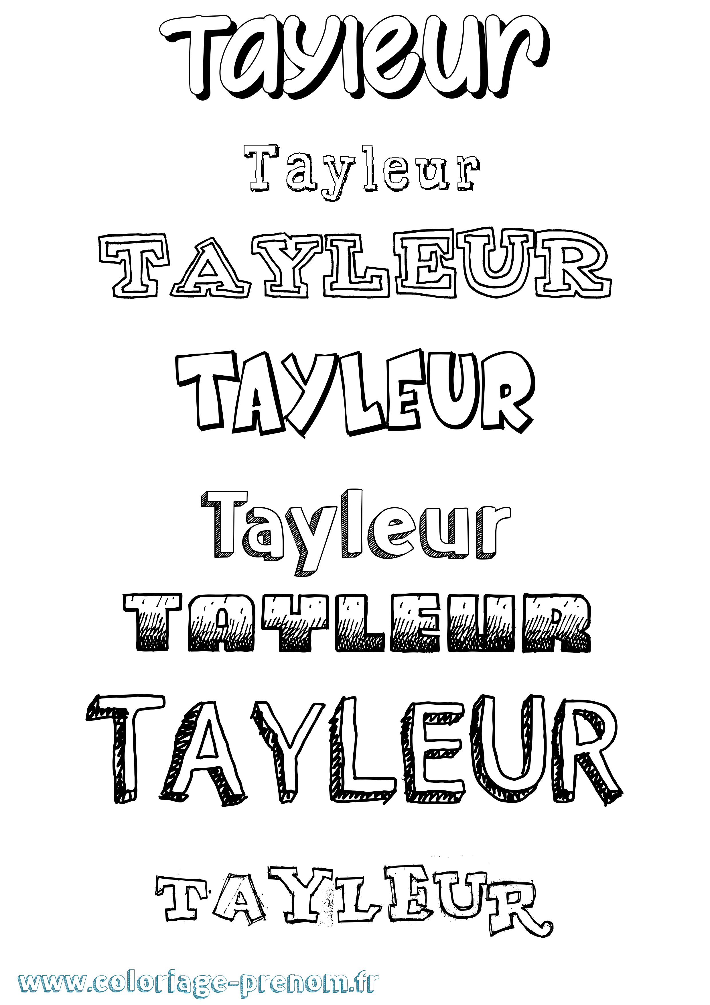 Coloriage prénom Tayleur Dessiné