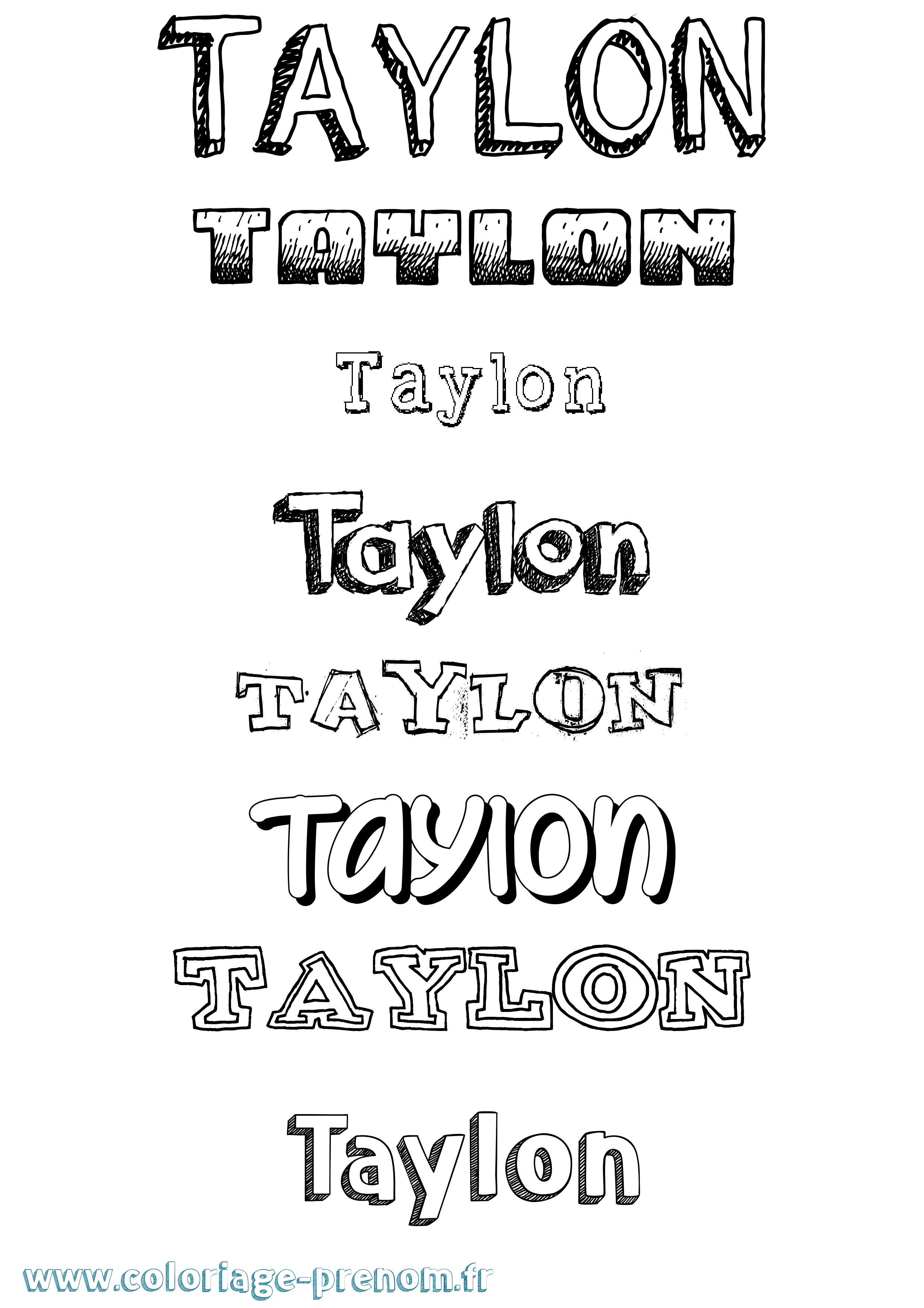 Coloriage prénom Taylon Dessiné