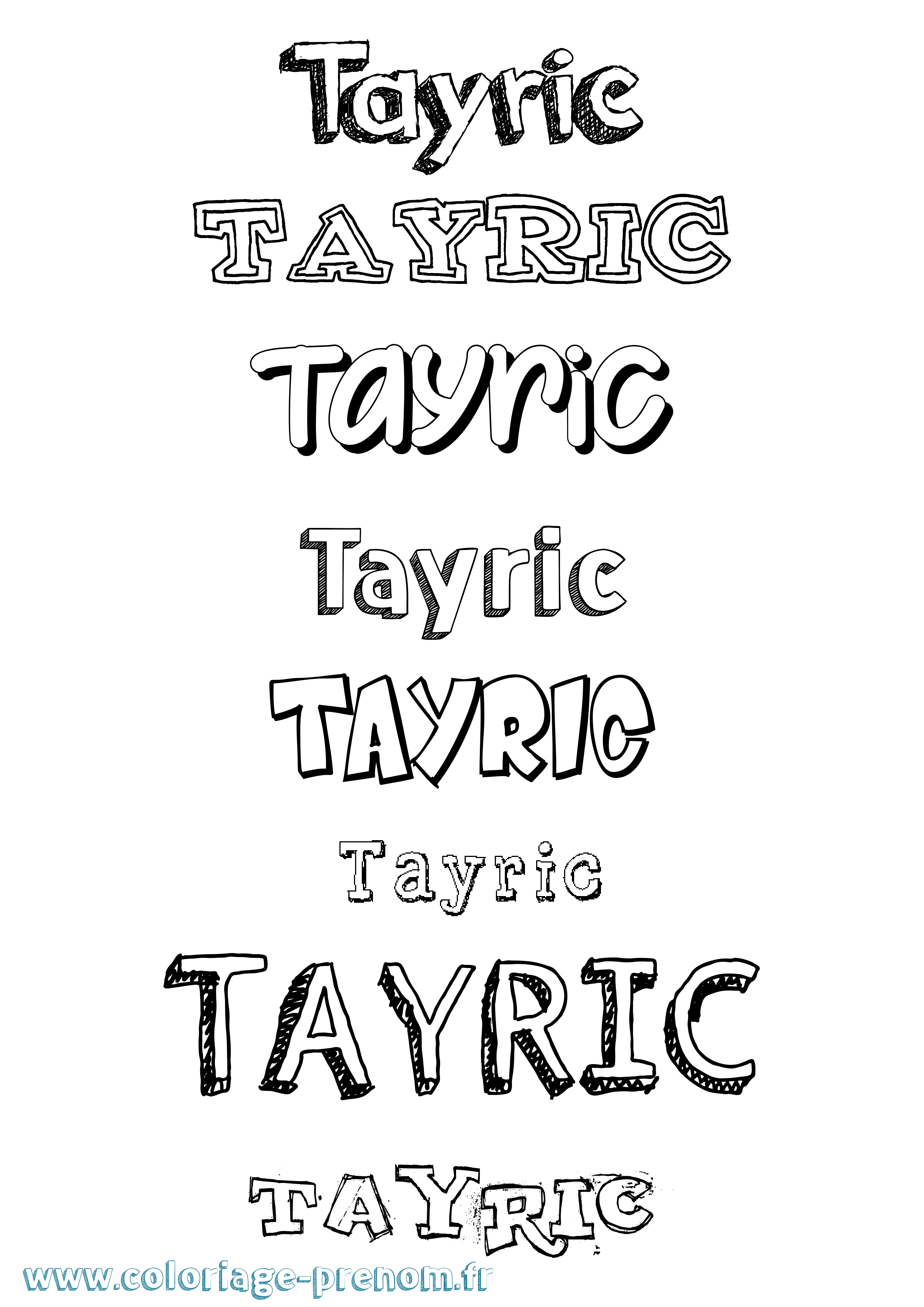 Coloriage prénom Tayric Dessiné