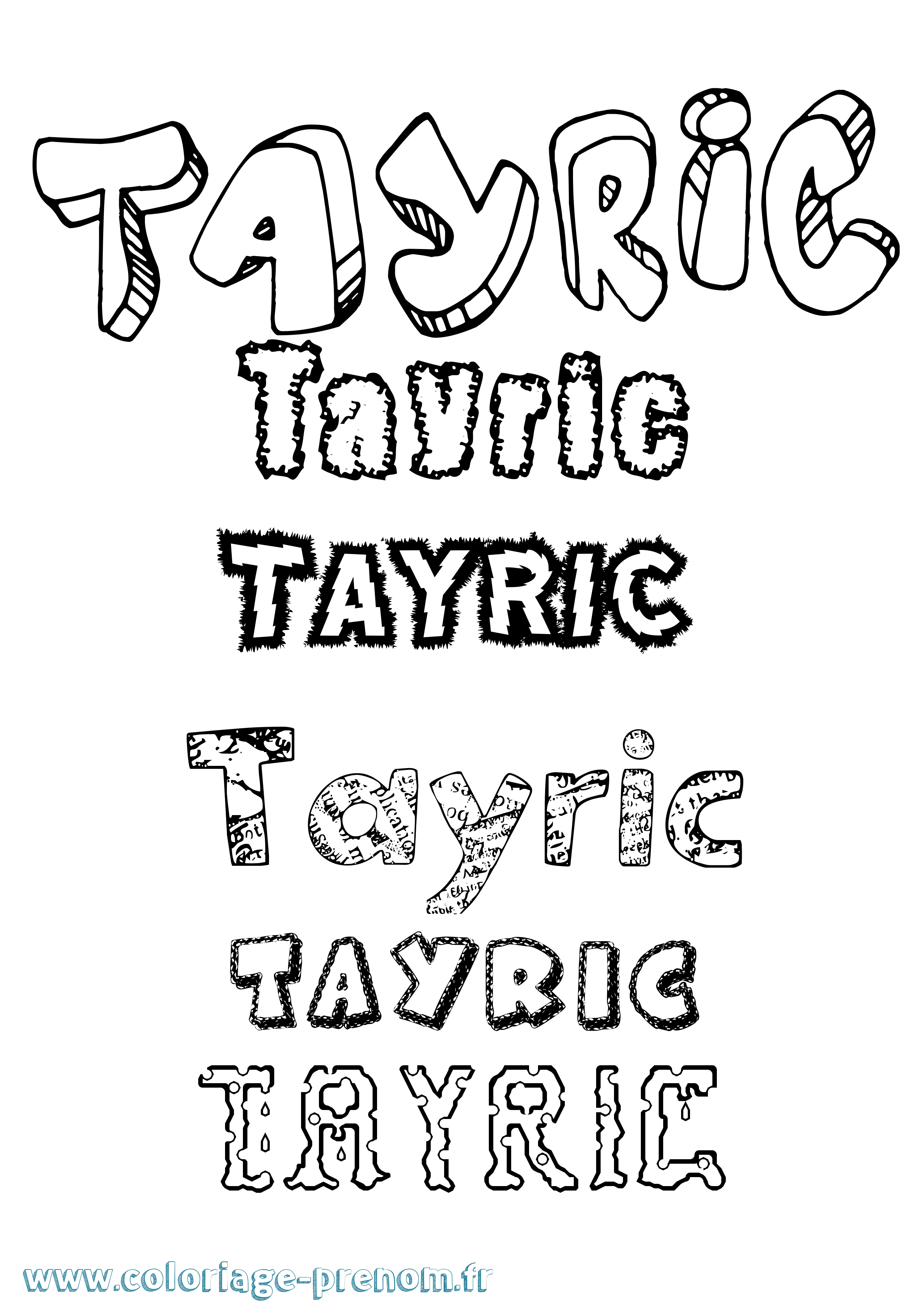 Coloriage prénom Tayric Destructuré