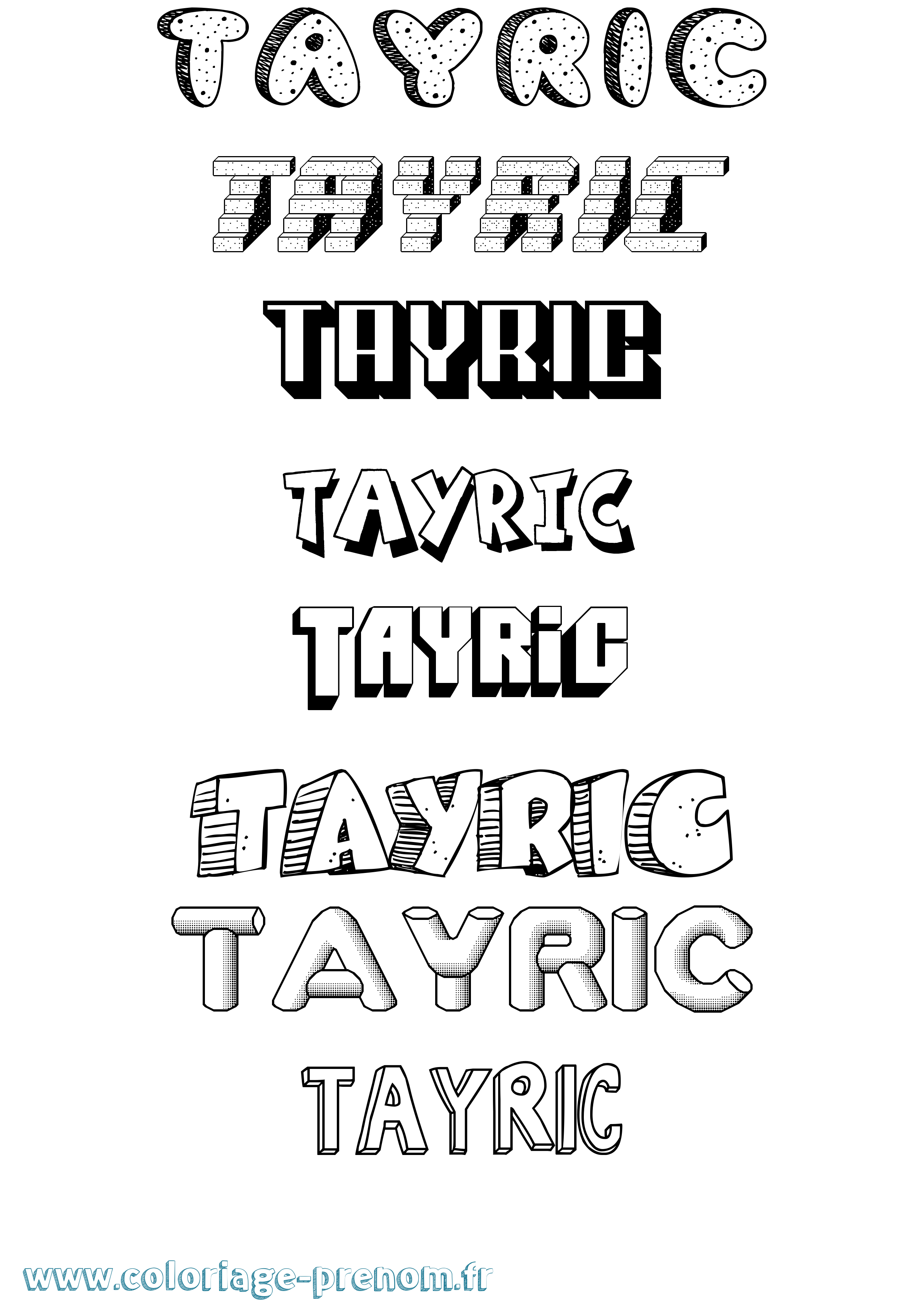 Coloriage prénom Tayric Effet 3D