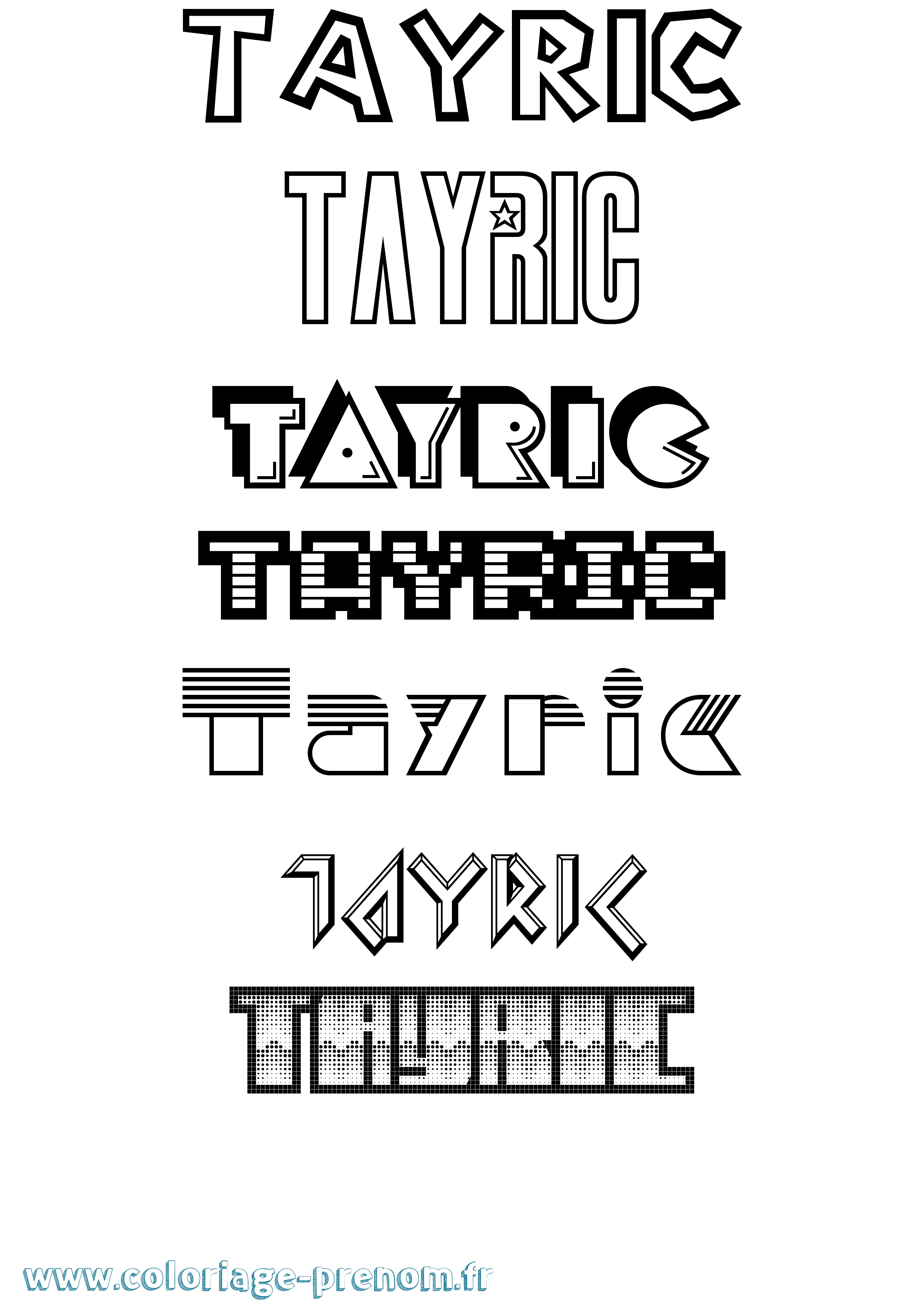 Coloriage prénom Tayric Jeux Vidéos