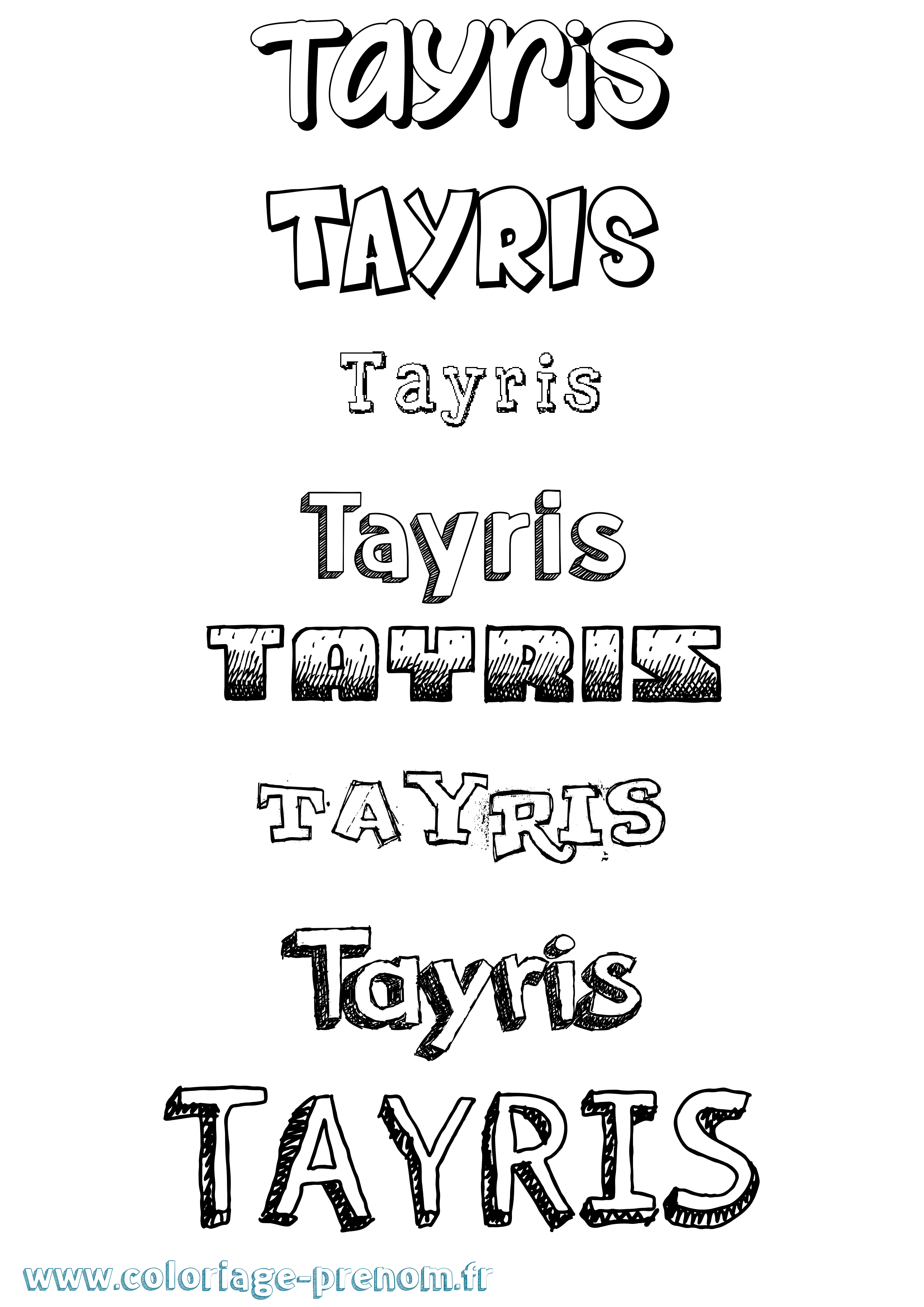 Coloriage prénom Tayris Dessiné