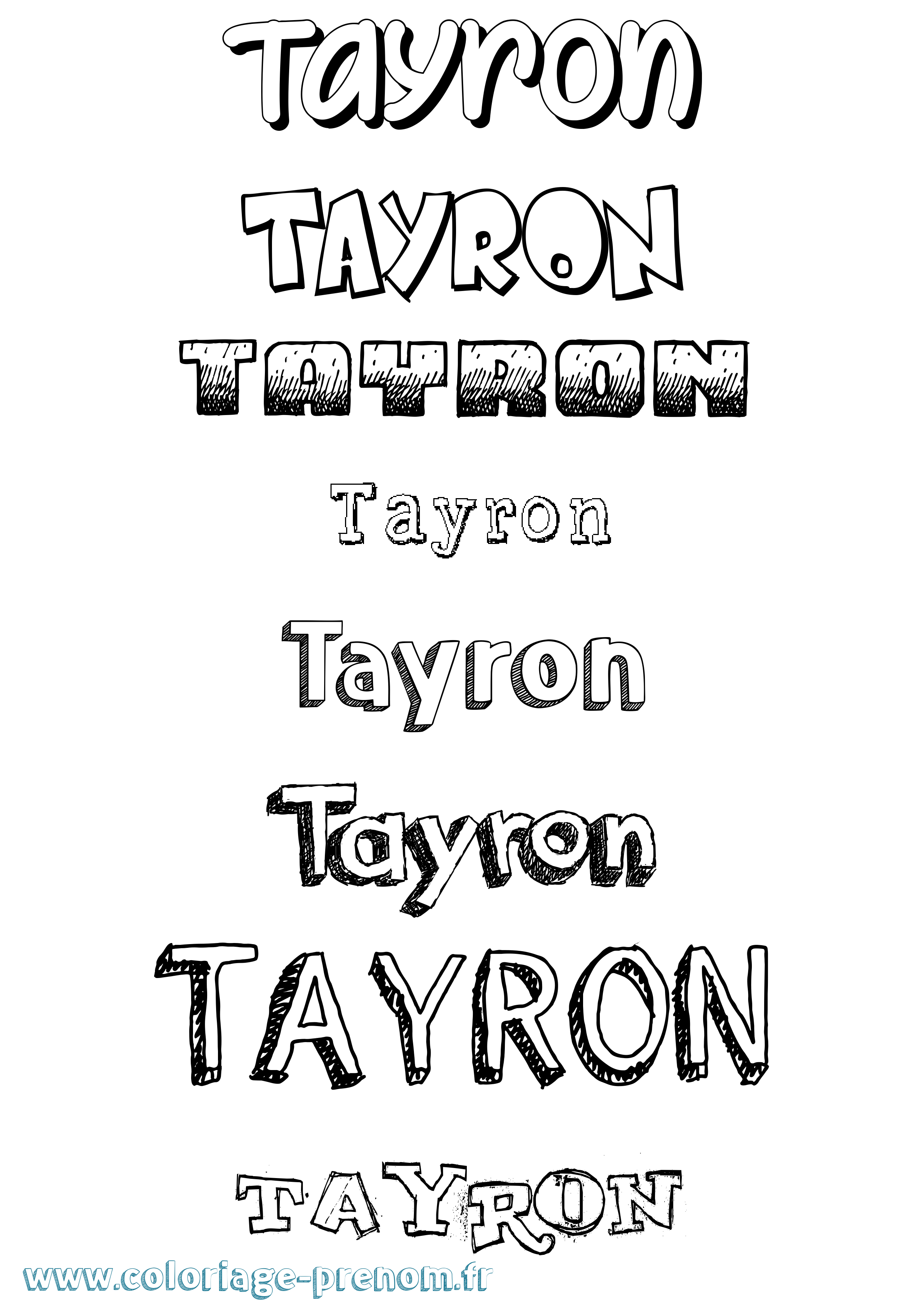 Coloriage prénom Tayron Dessiné