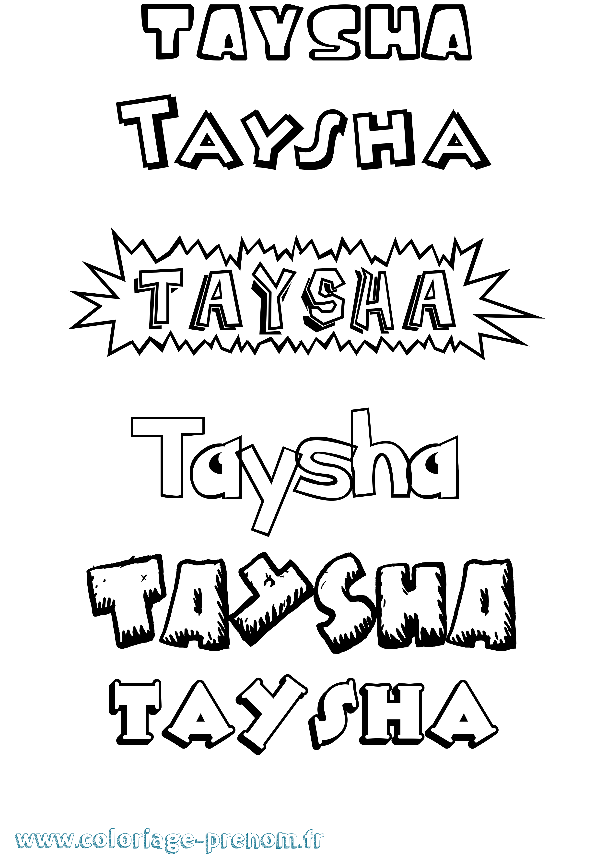 Coloriage Taysha Dessin Animé Coloriage prénom Taysha Dessin Animé