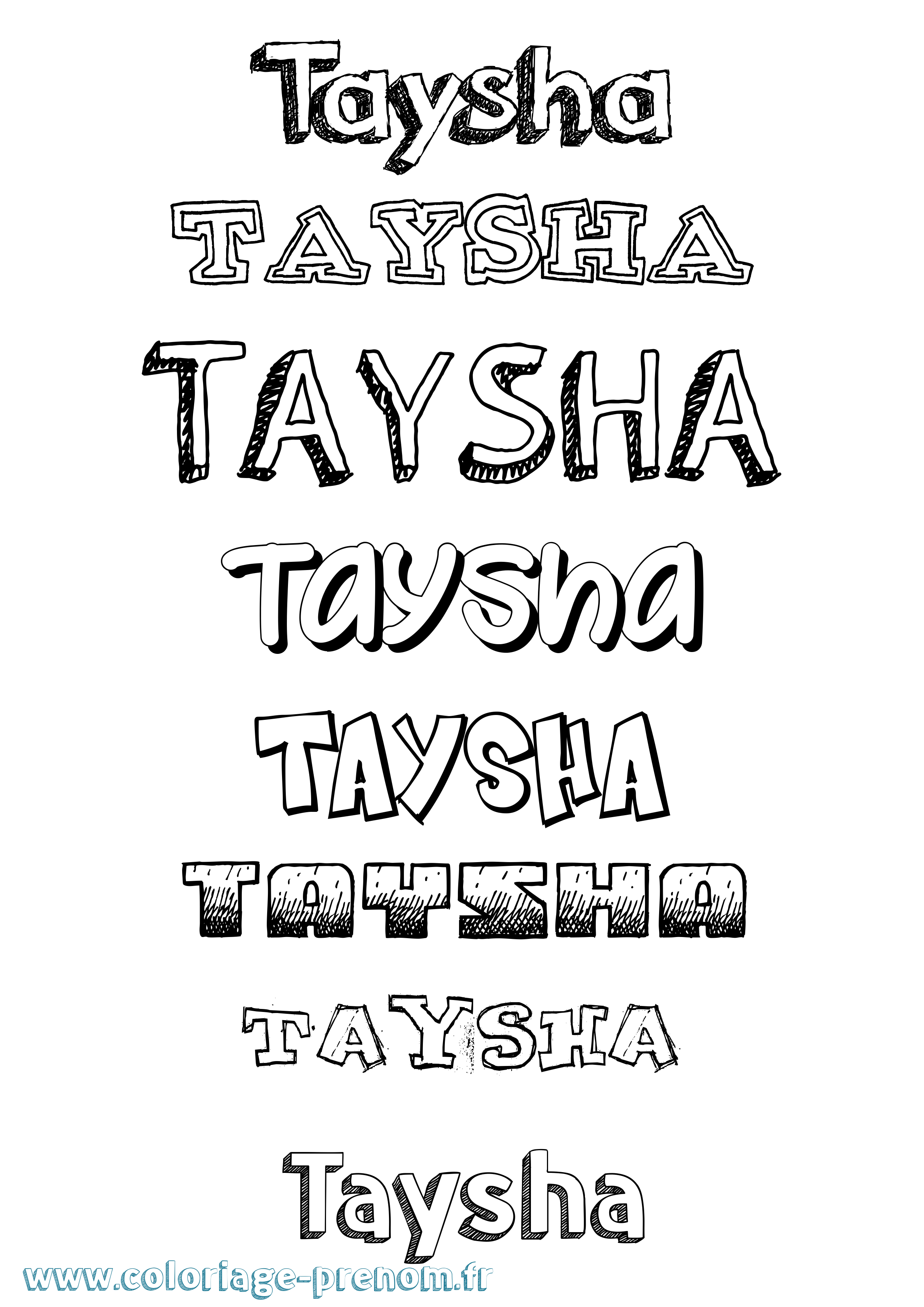 Coloriage prénom Taysha Dessiné