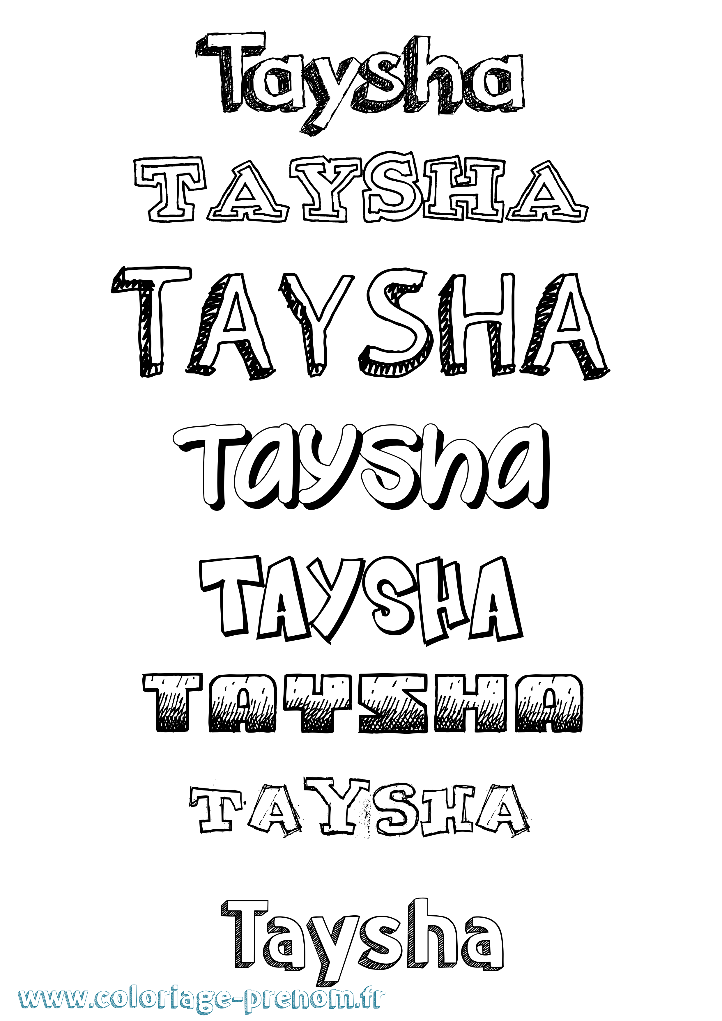 Coloriage Taysha Dessiné Coloriage prénom Taysha Dessiné