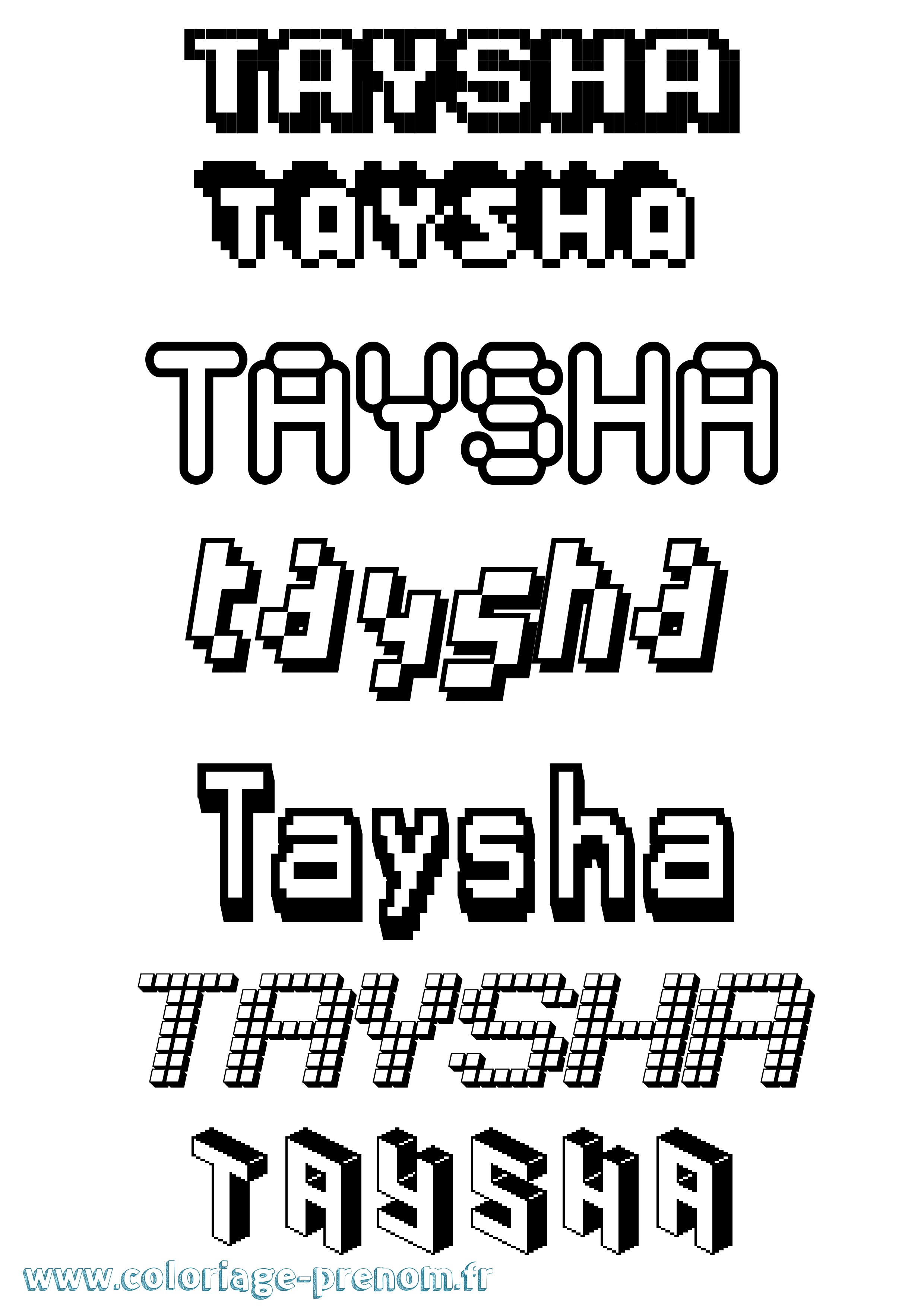 Coloriage Taysha Pixel Coloriage prénom Taysha Pixel