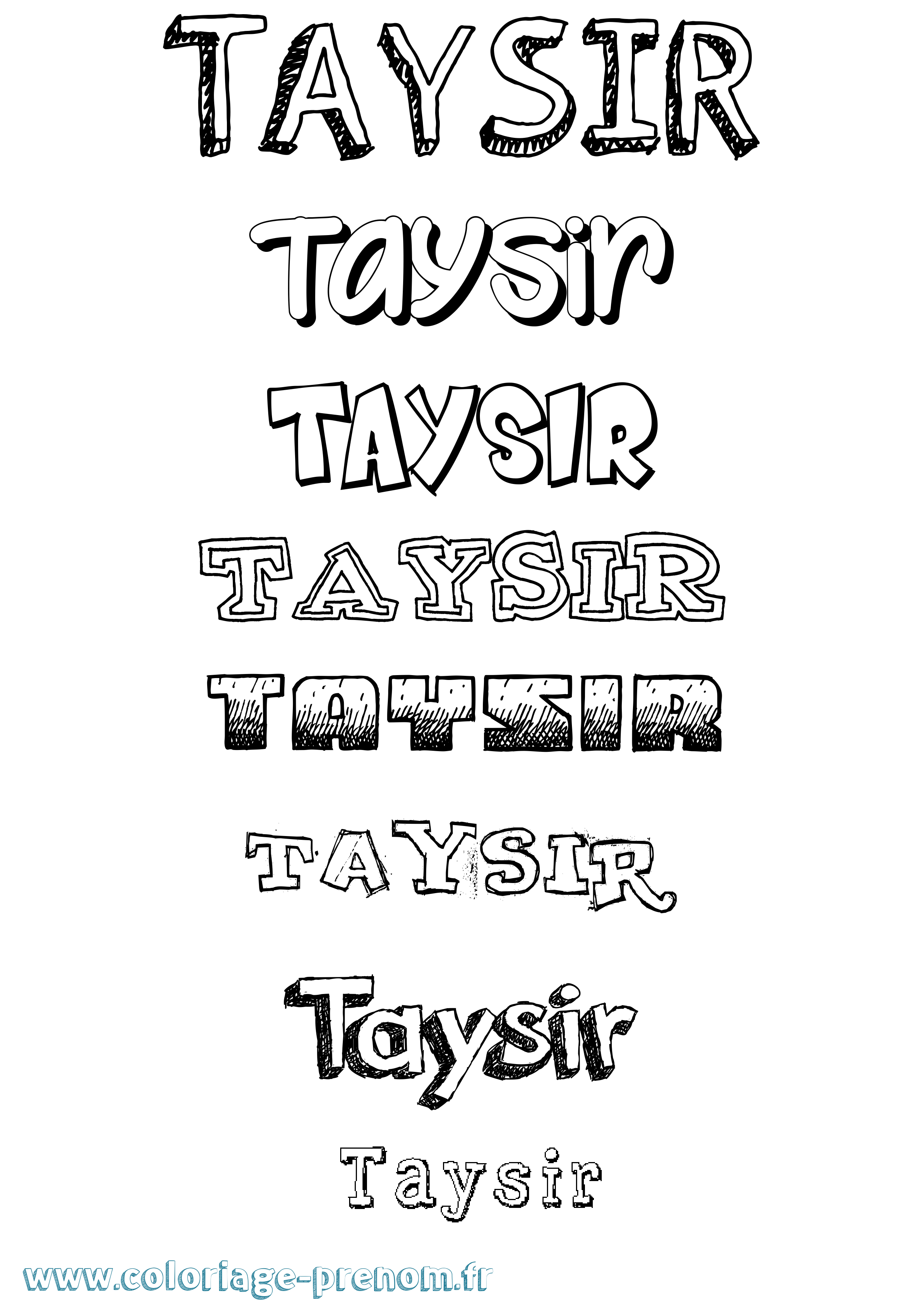 Coloriage prénom Taysir Dessiné