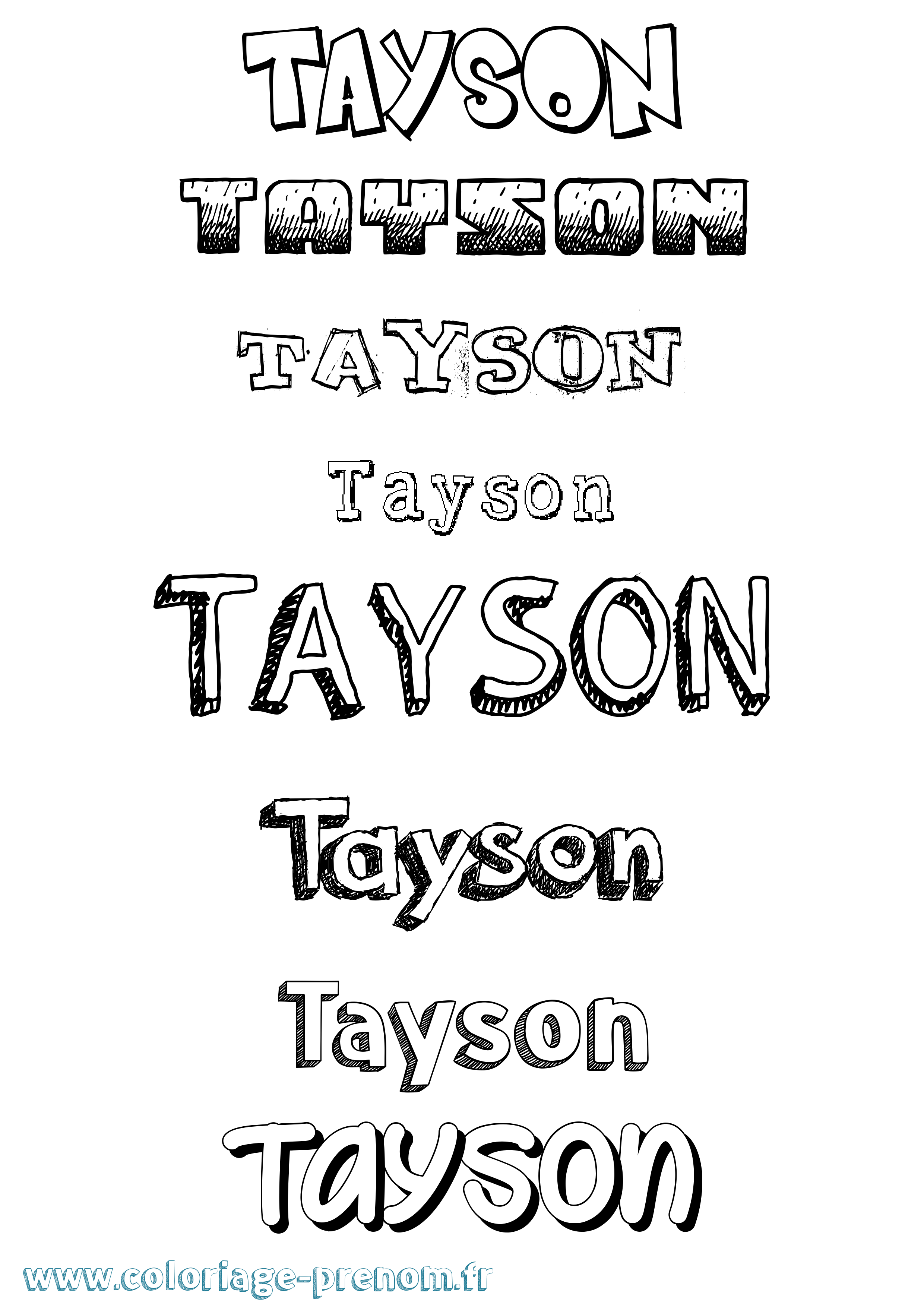 Coloriage prénom Tayson Dessiné