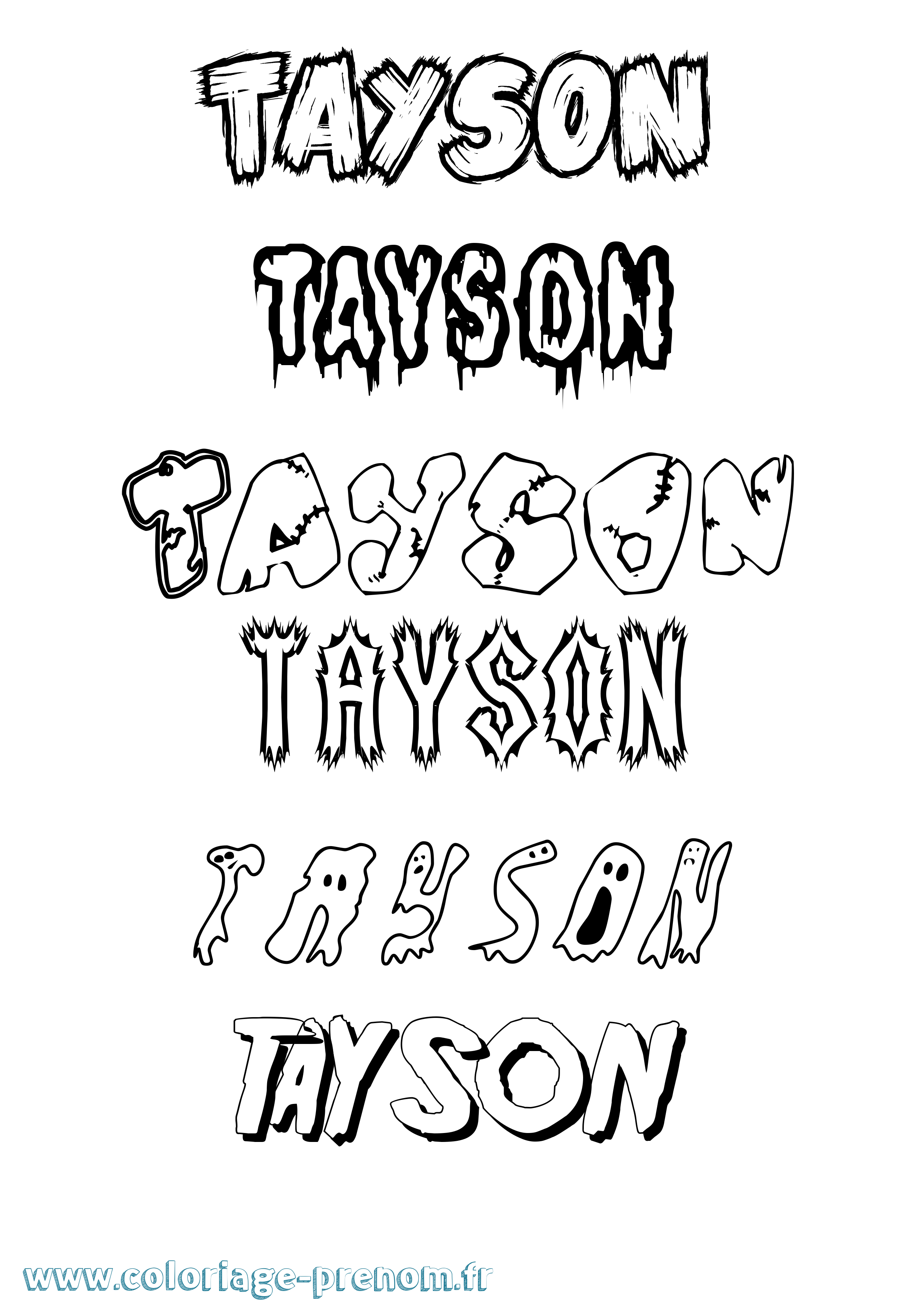 Coloriage prénom Tayson Frisson