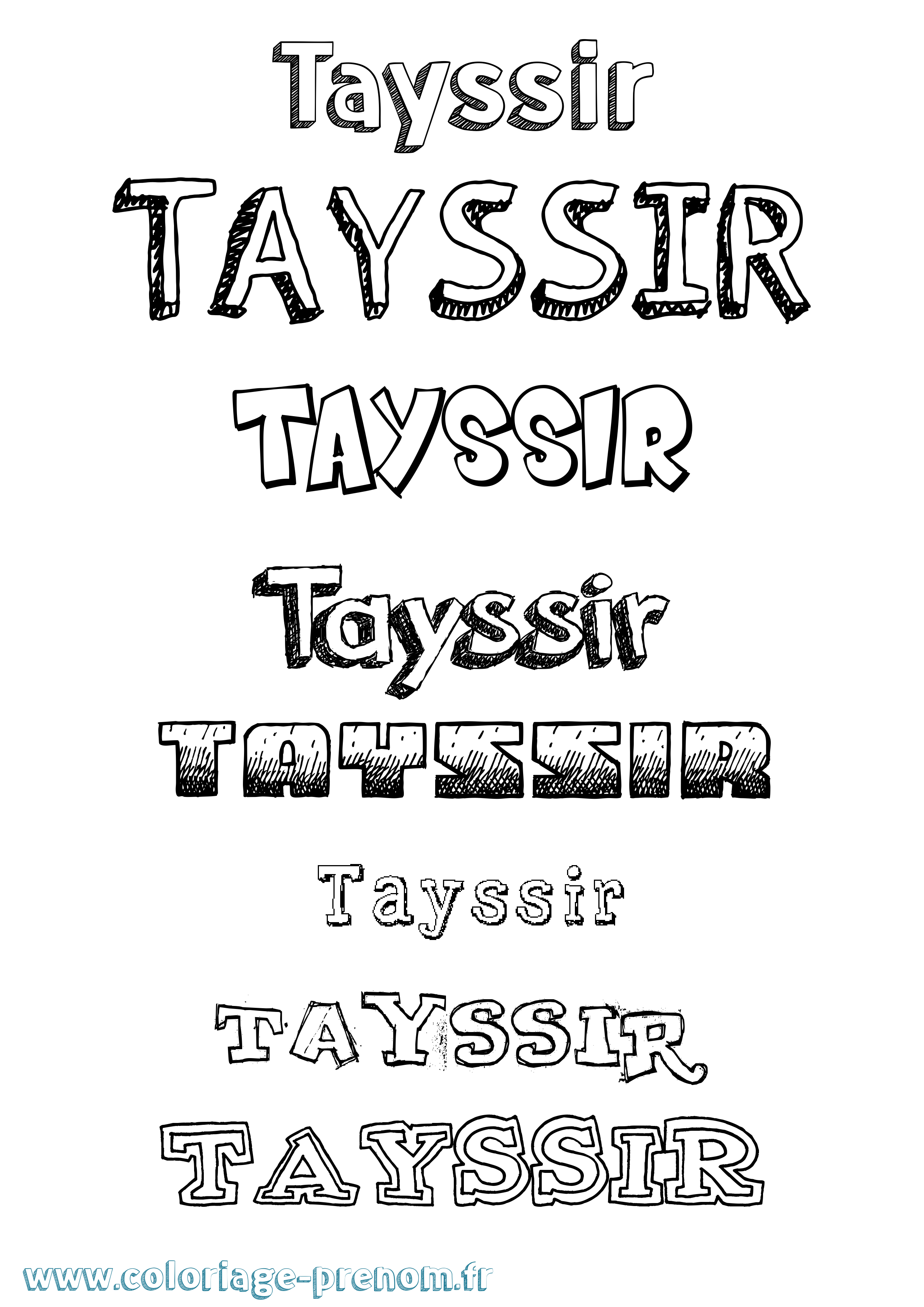Coloriage prénom Tayssir Dessiné