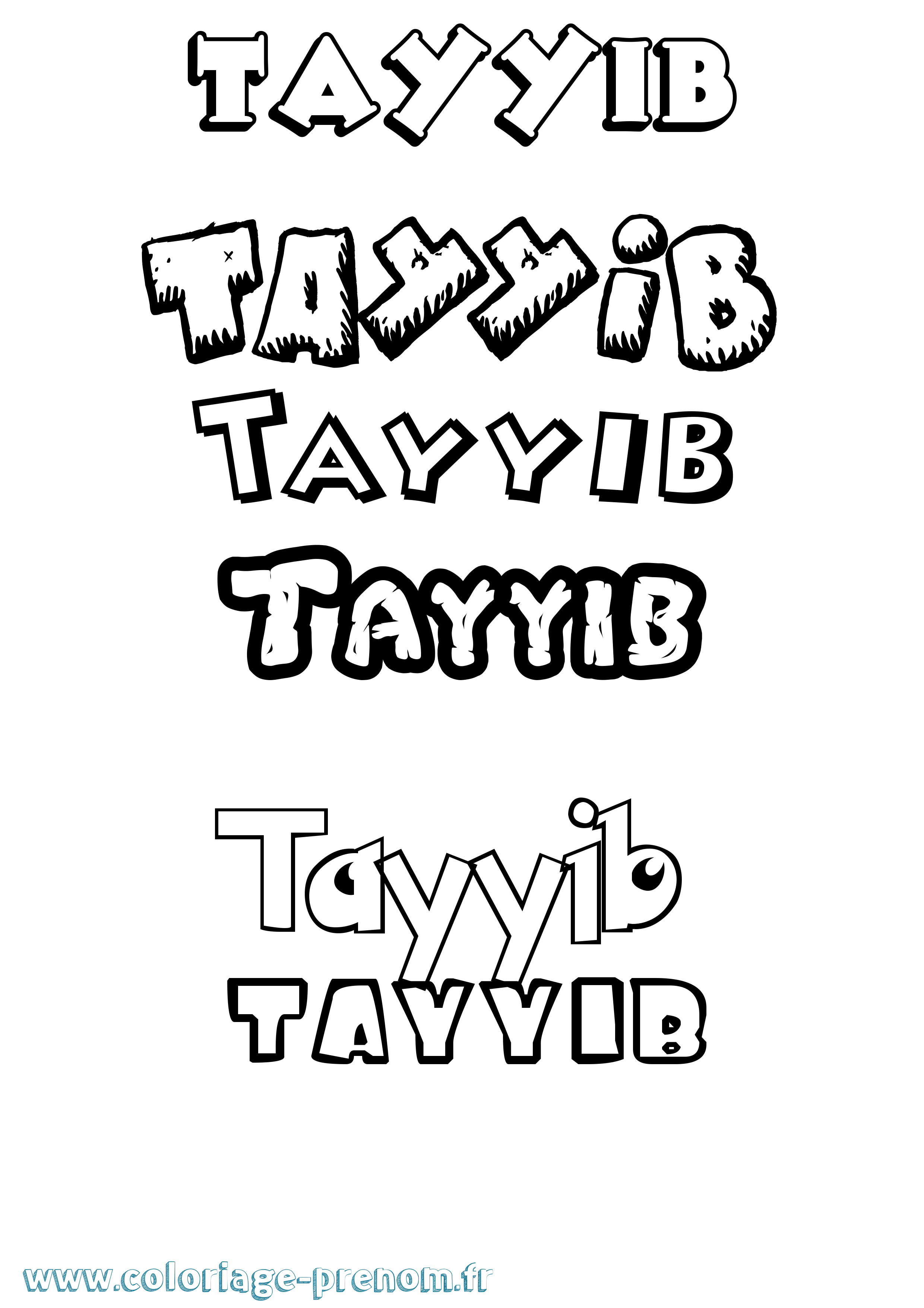 Coloriage prénom Tayyib Dessin Animé