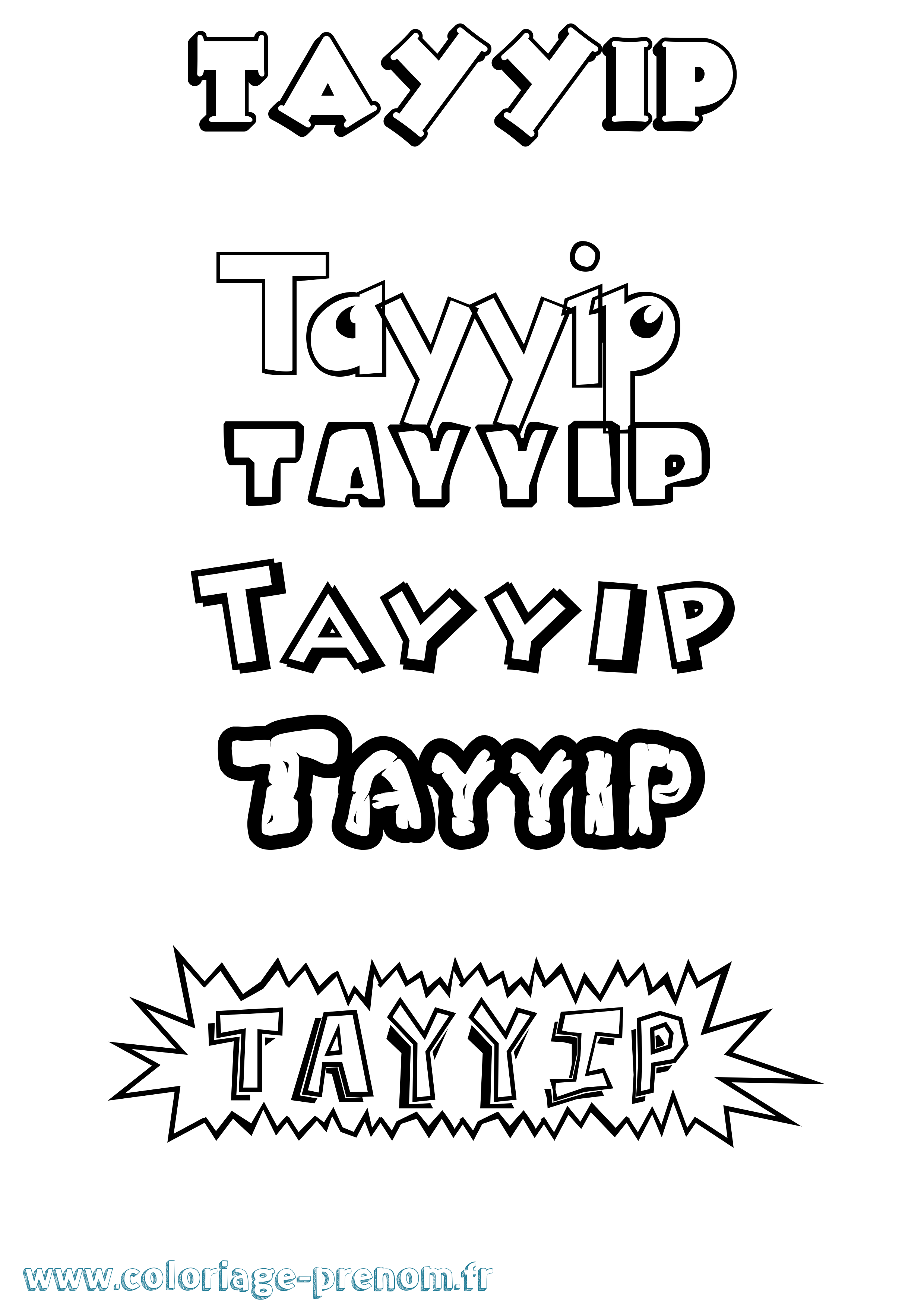 Coloriage prénom Tayyip Dessin Animé