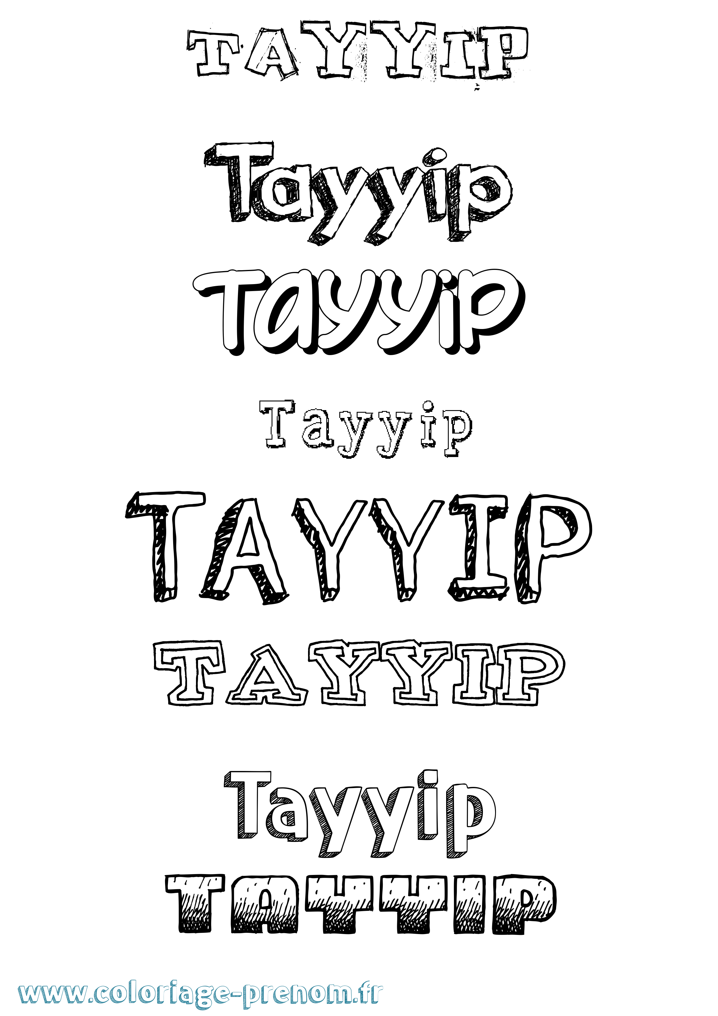 Coloriage prénom Tayyip Dessiné