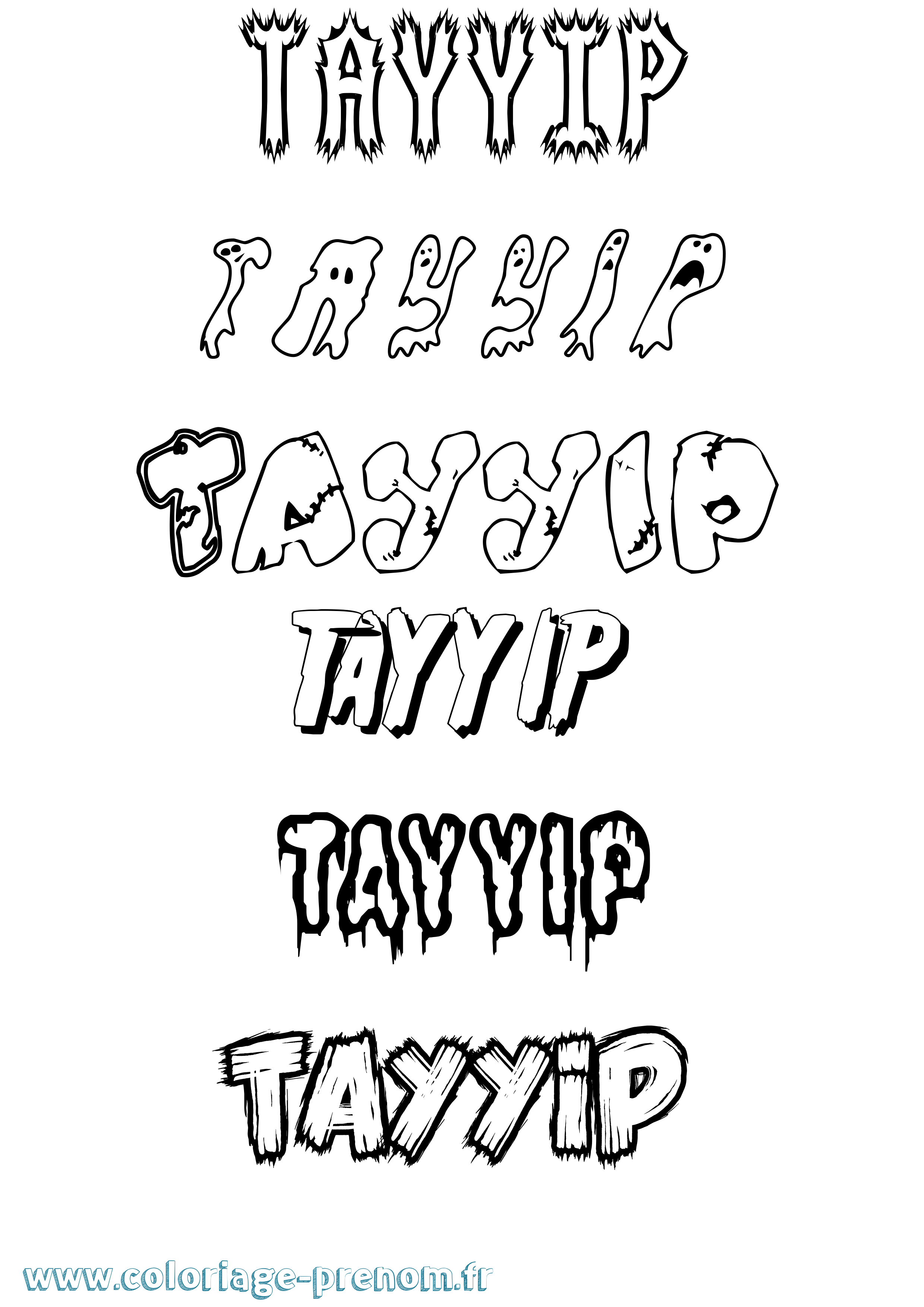 Coloriage prénom Tayyip Frisson