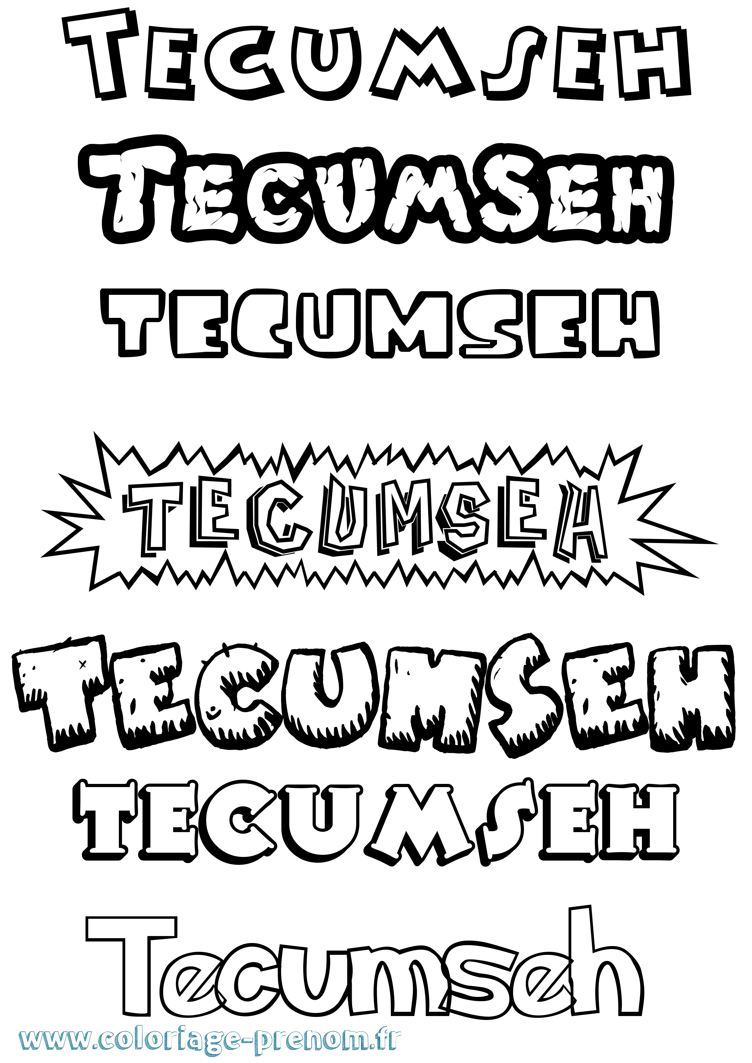 Coloriage prénom Tecumseh Dessin Animé