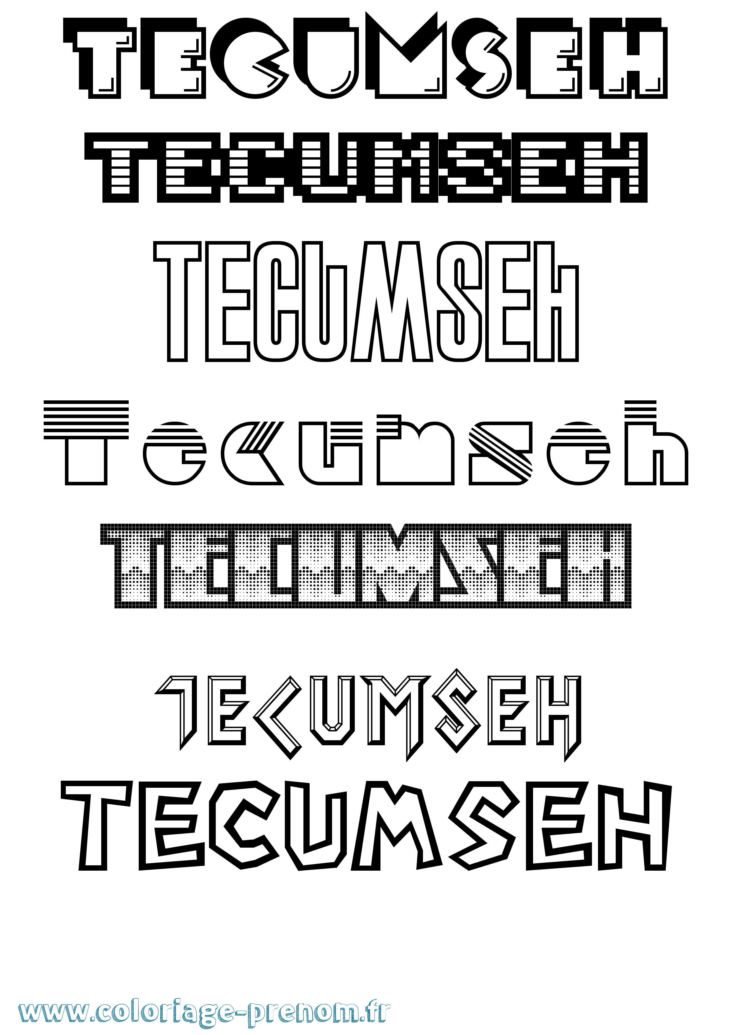 Coloriage prénom Tecumseh Jeux Vidéos