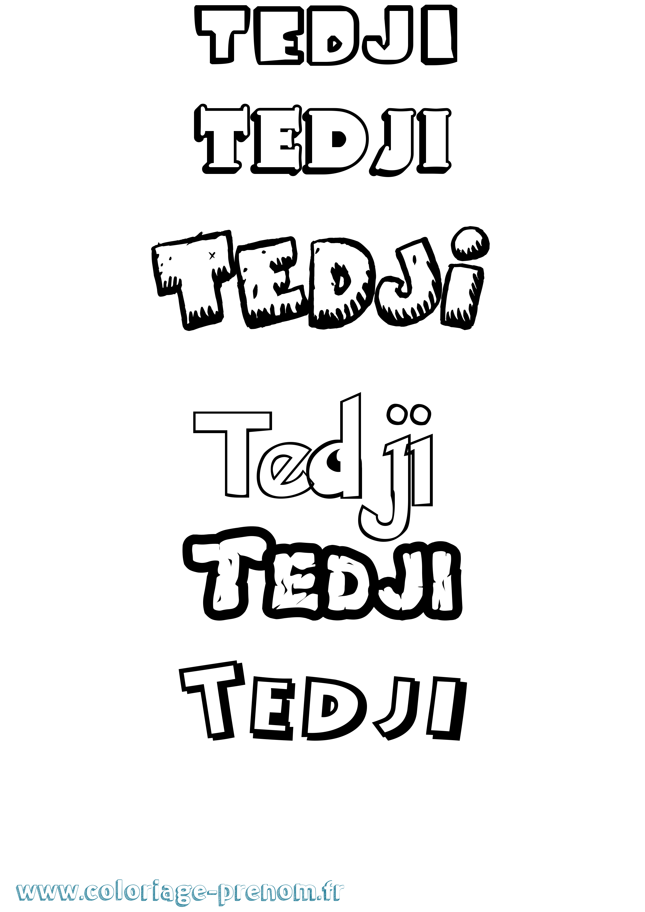 Coloriage prénom Tedji Dessin Animé