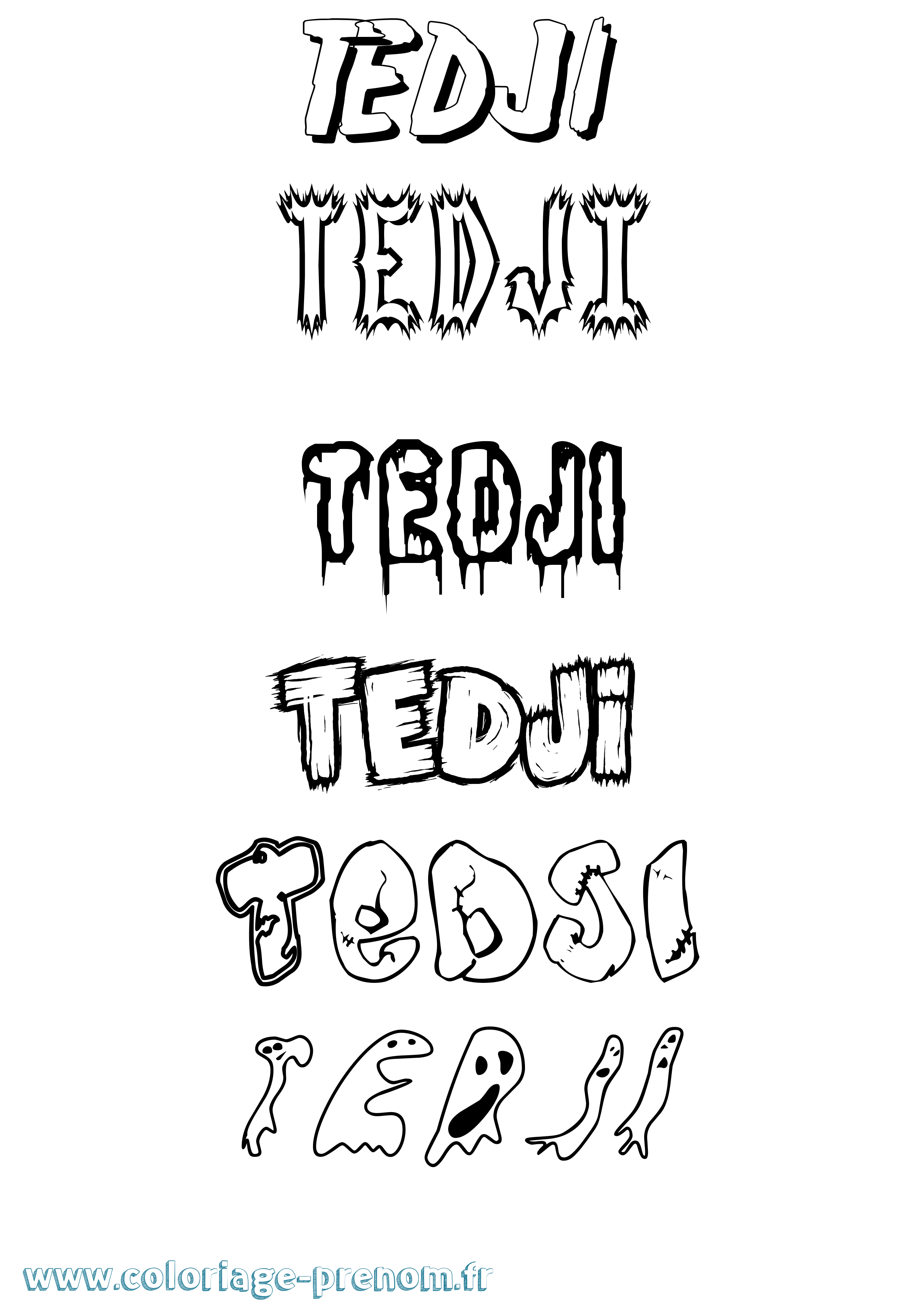 Coloriage prénom Tedji Frisson