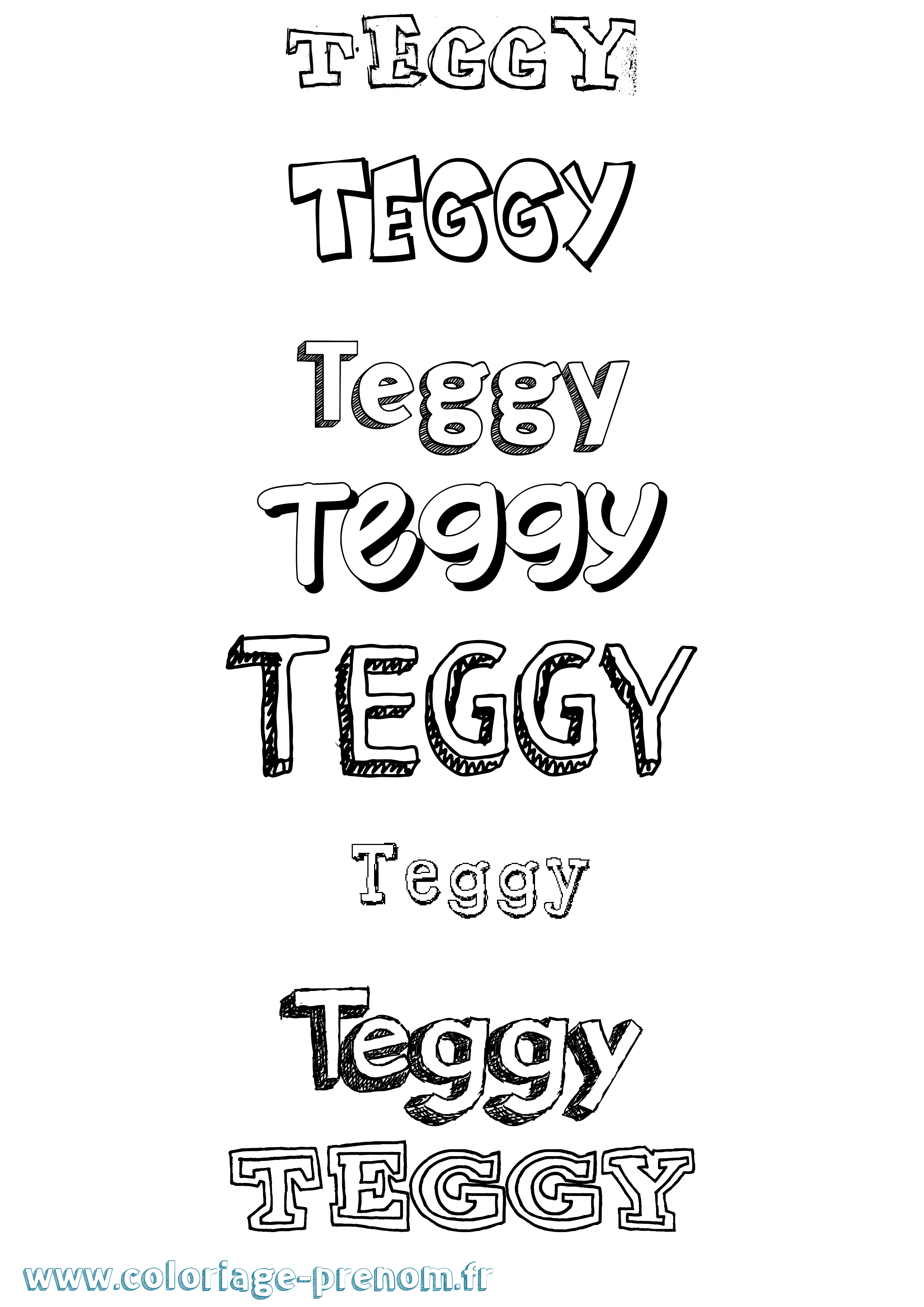 Coloriage prénom Teggy Dessiné