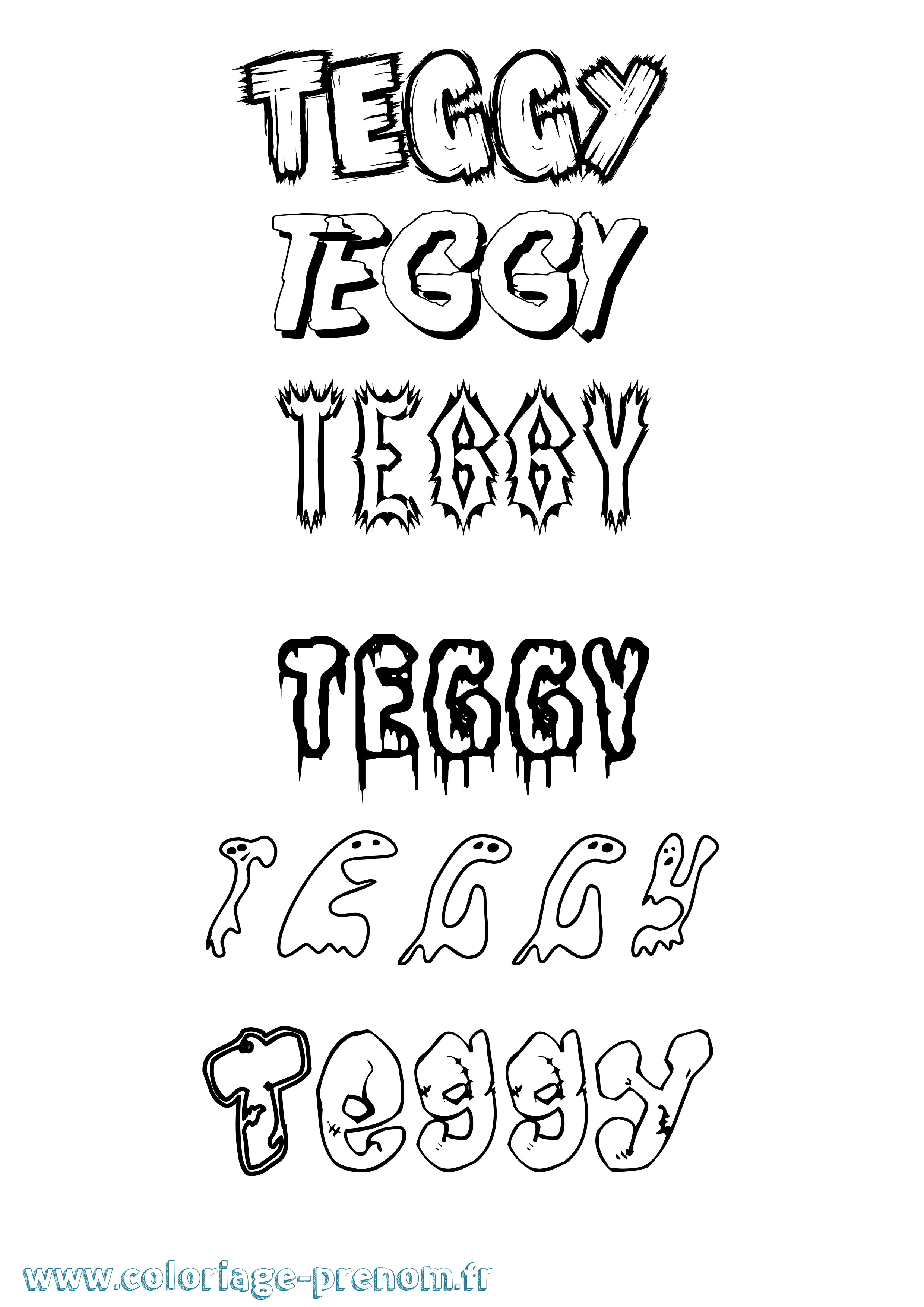 Coloriage prénom Teggy Frisson