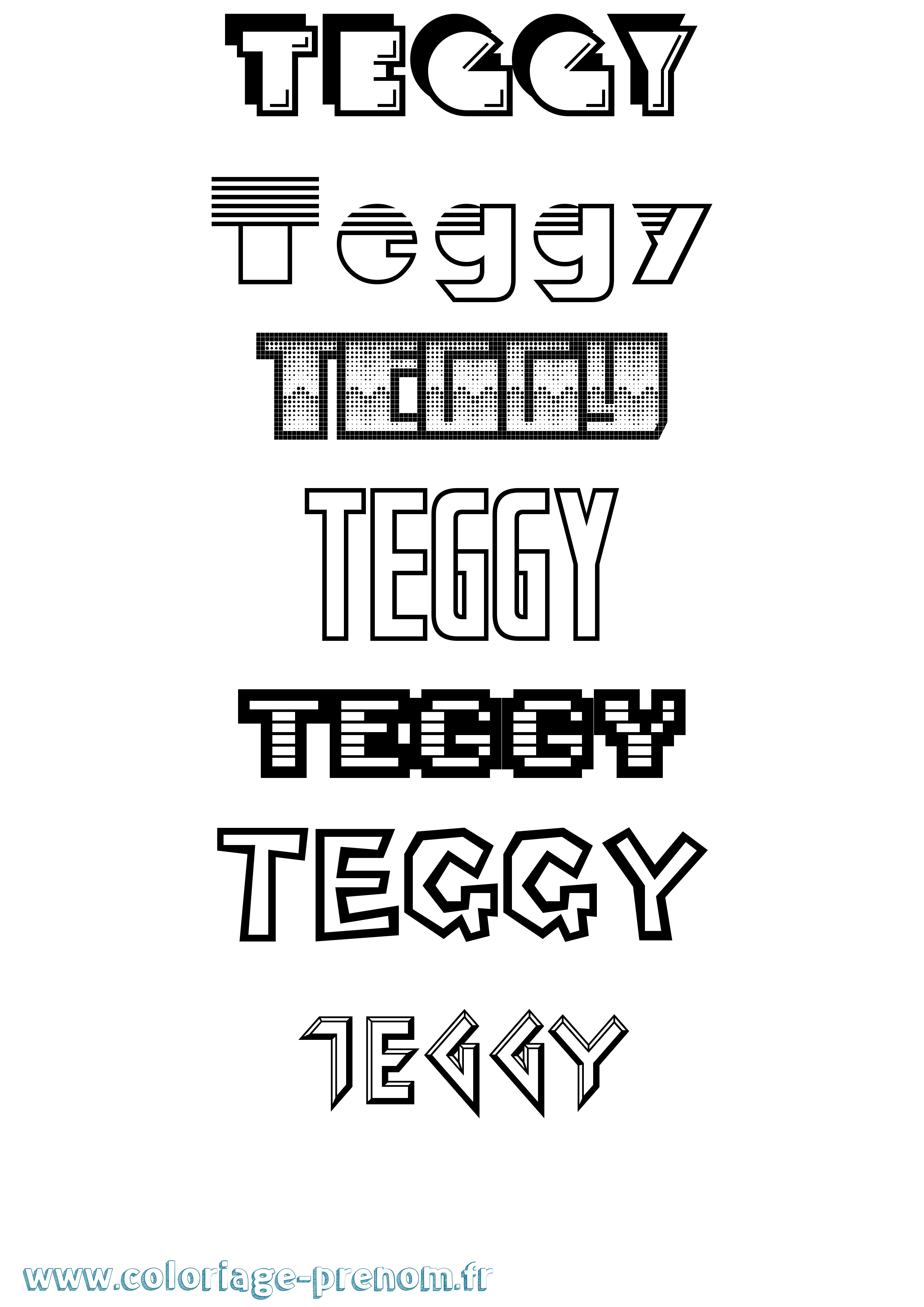 Coloriage prénom Teggy Jeux Vidéos