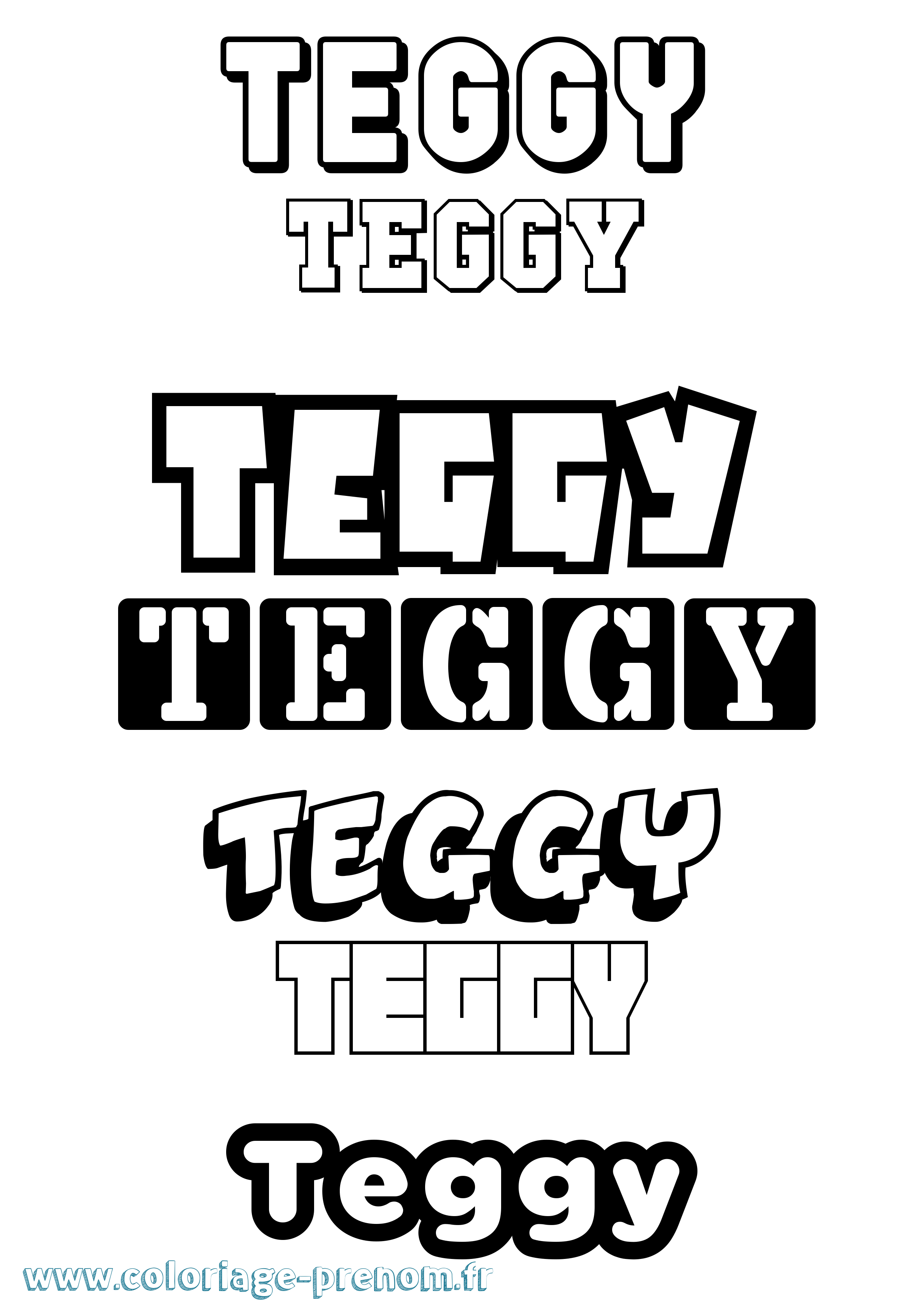 Coloriage prénom Teggy Simple