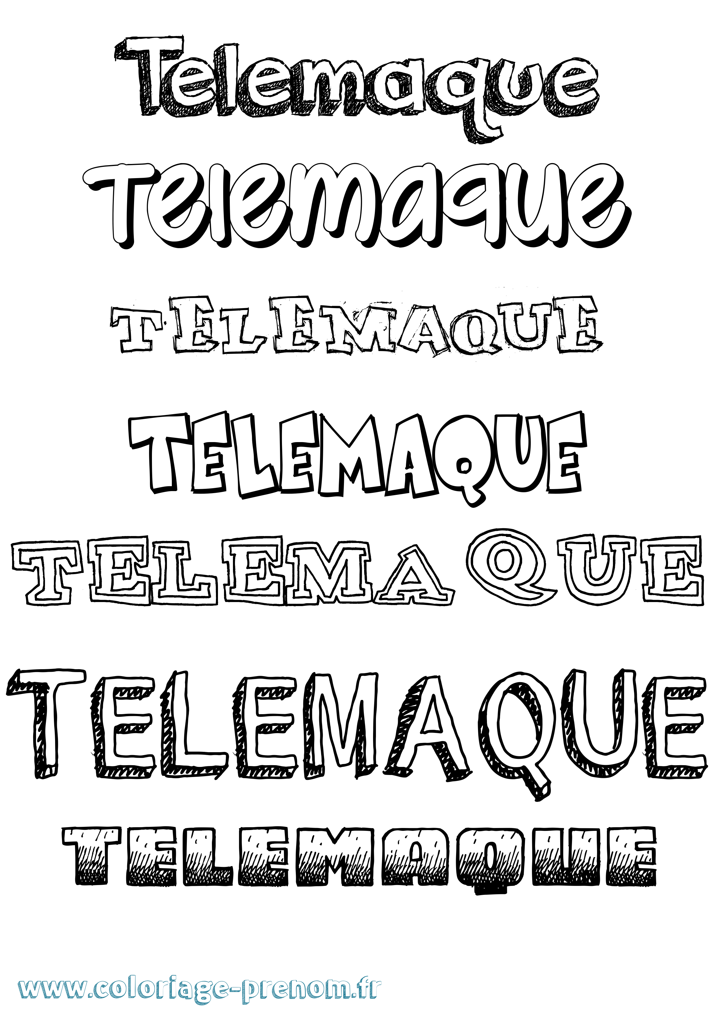 Coloriage prénom Telemaque Dessiné