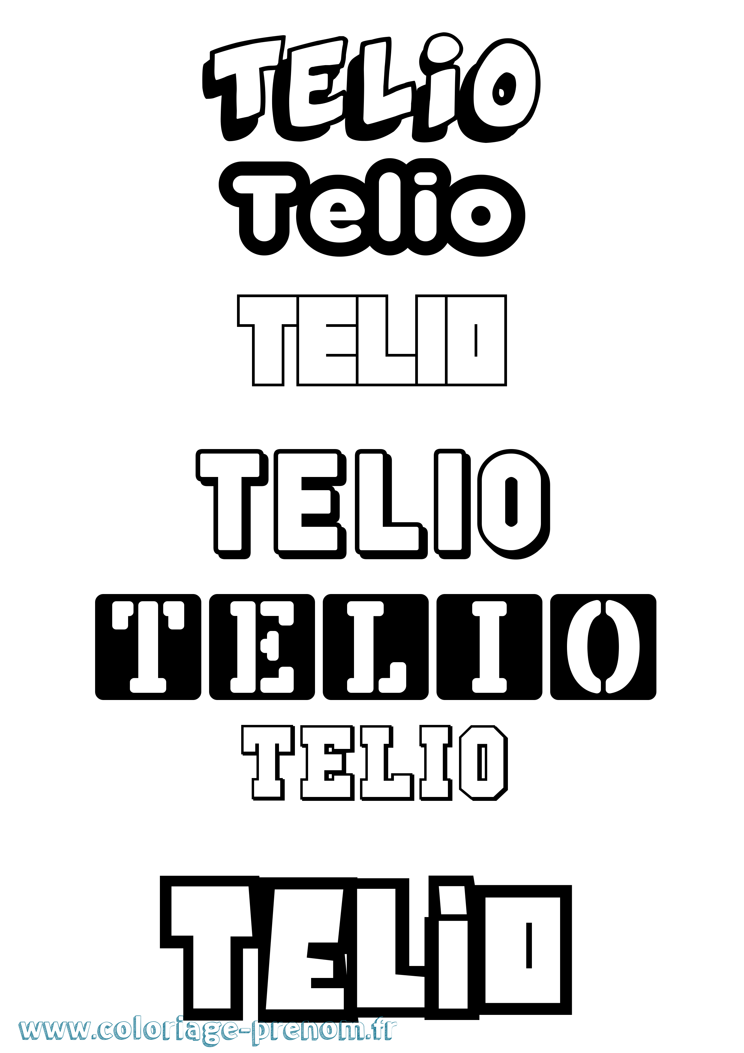 Coloriage prénom Telio Simple