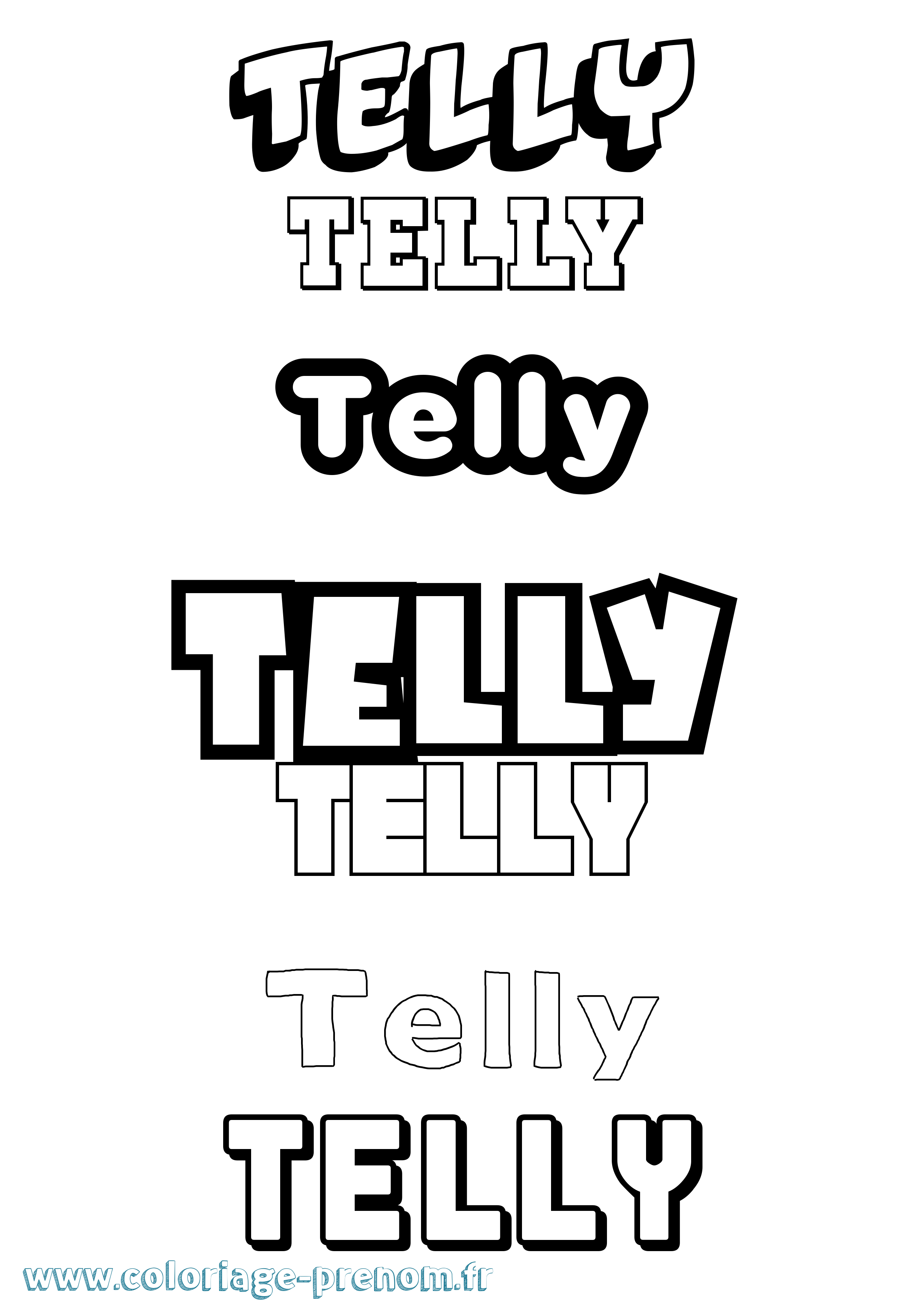 Coloriage prénom Telly Simple
