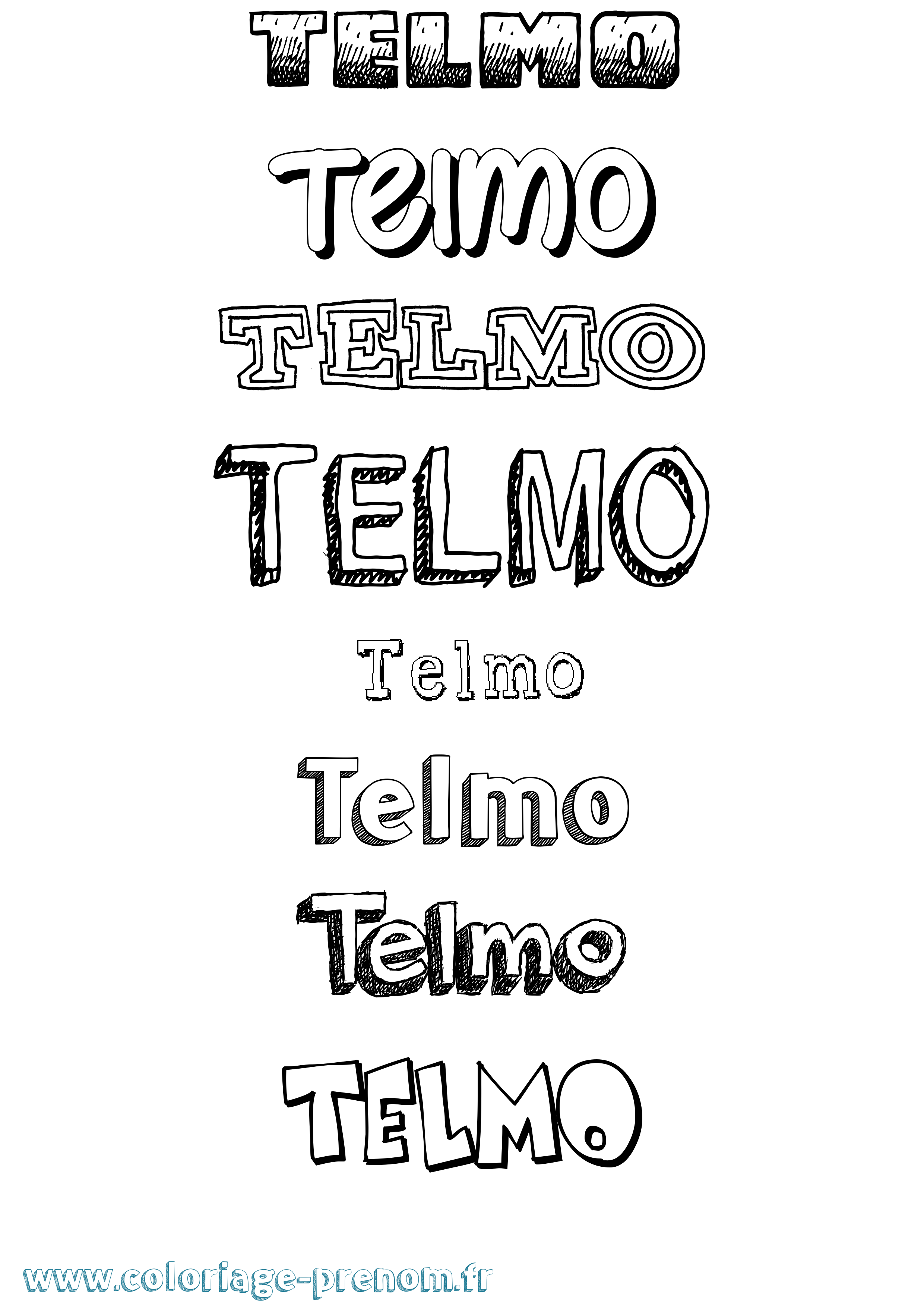 Coloriage prénom Telmo Dessiné