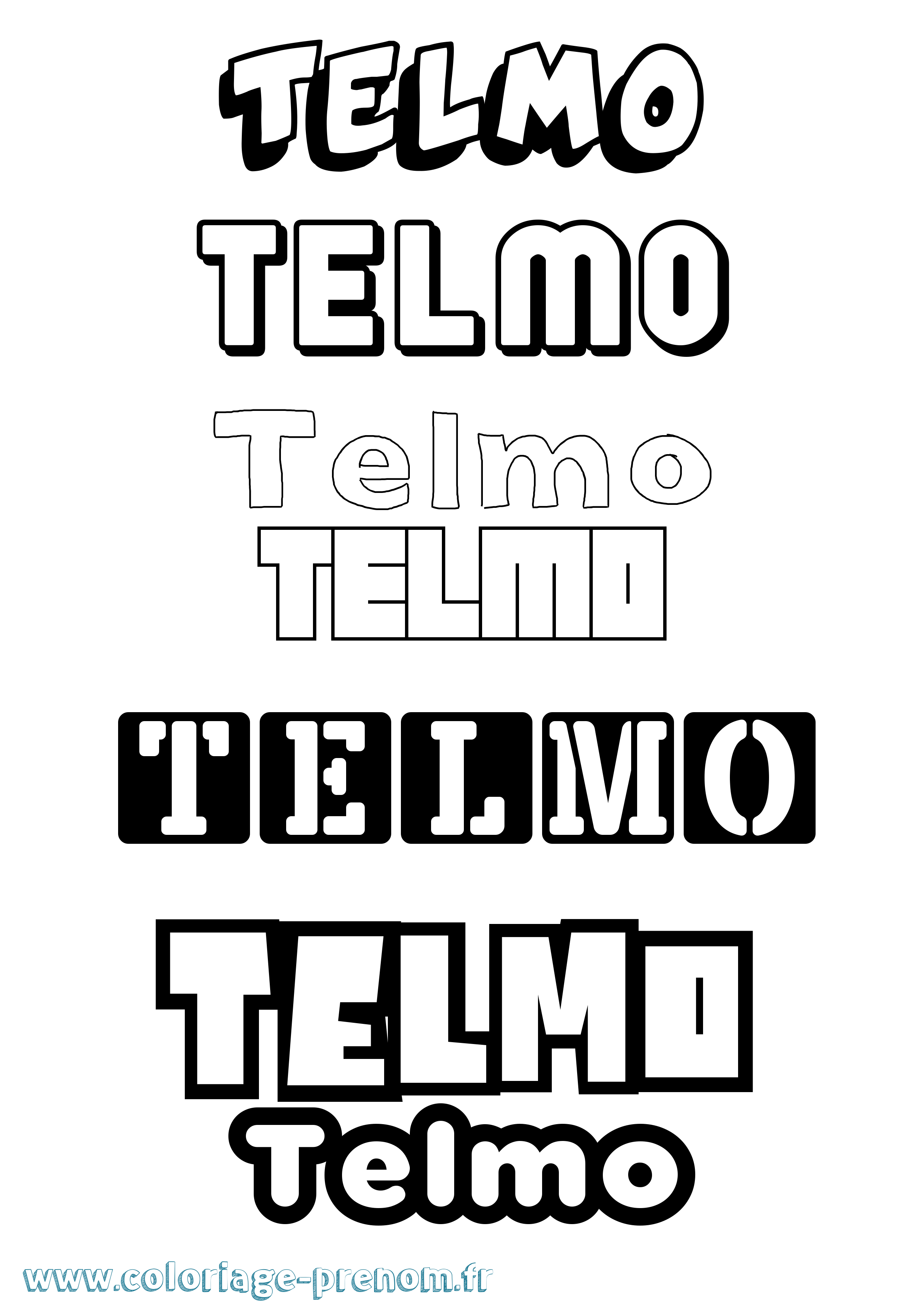 Coloriage prénom Telmo Simple