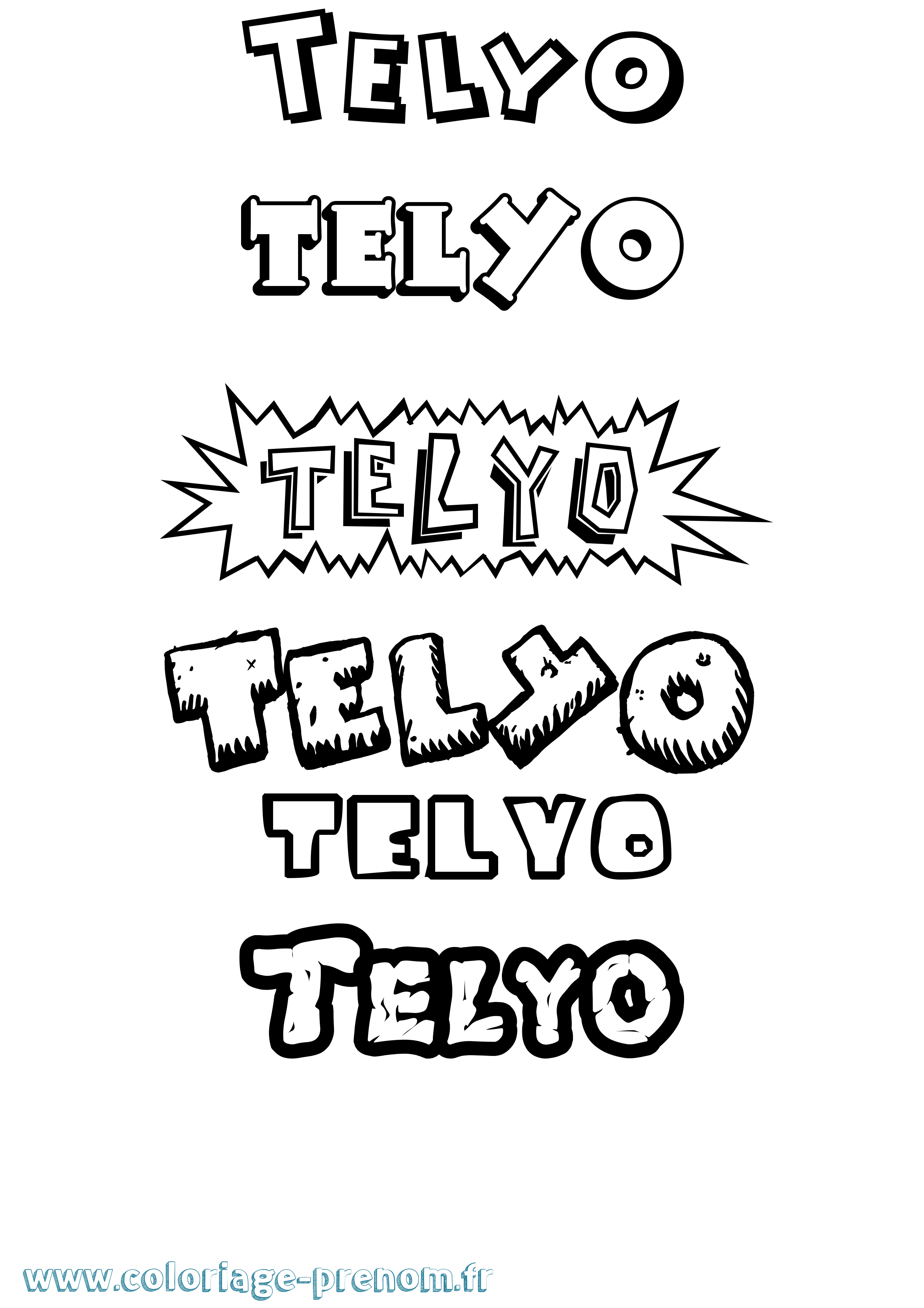 Coloriage prénom Telyo Dessin Animé