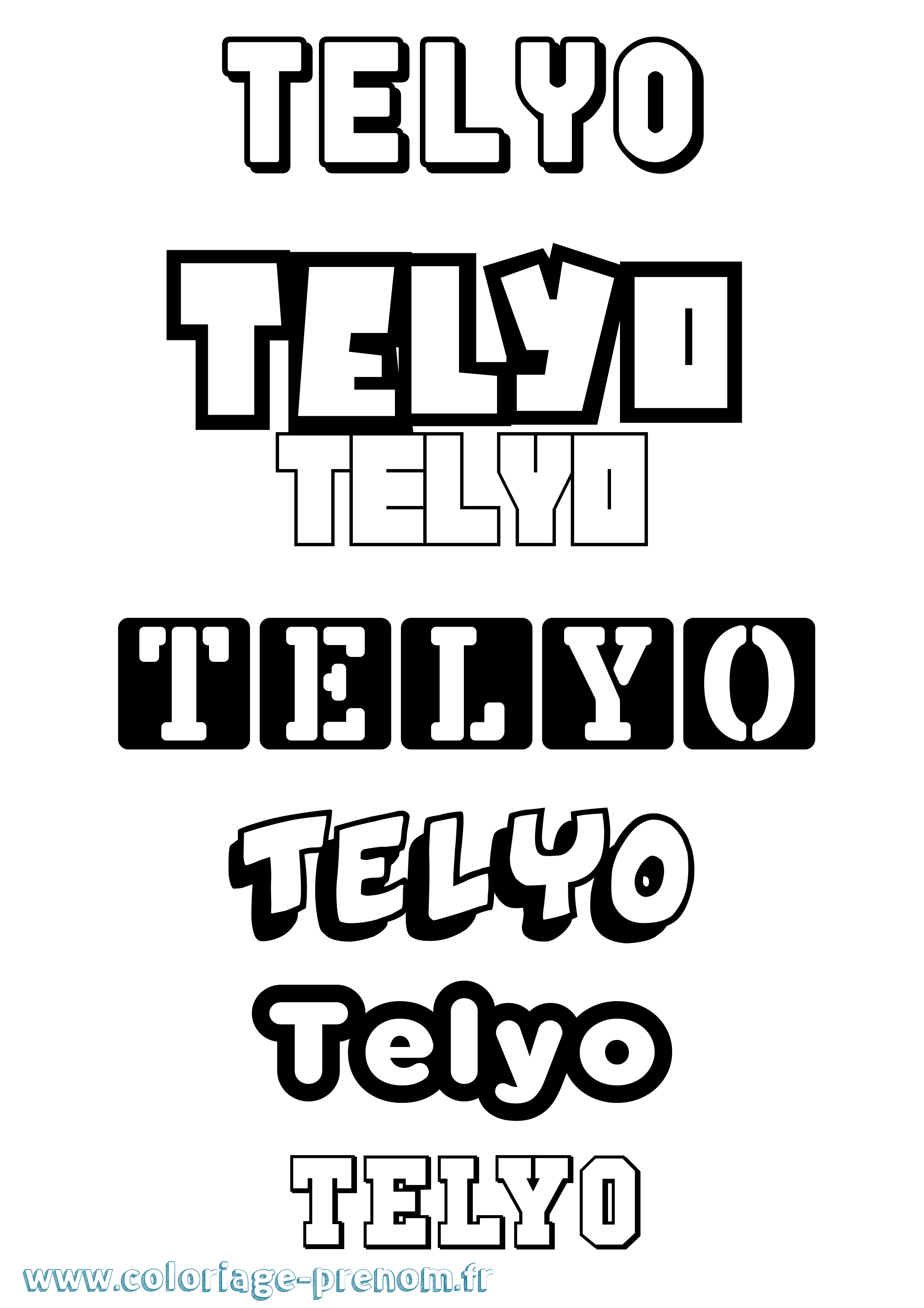 Coloriage prénom Telyo Simple