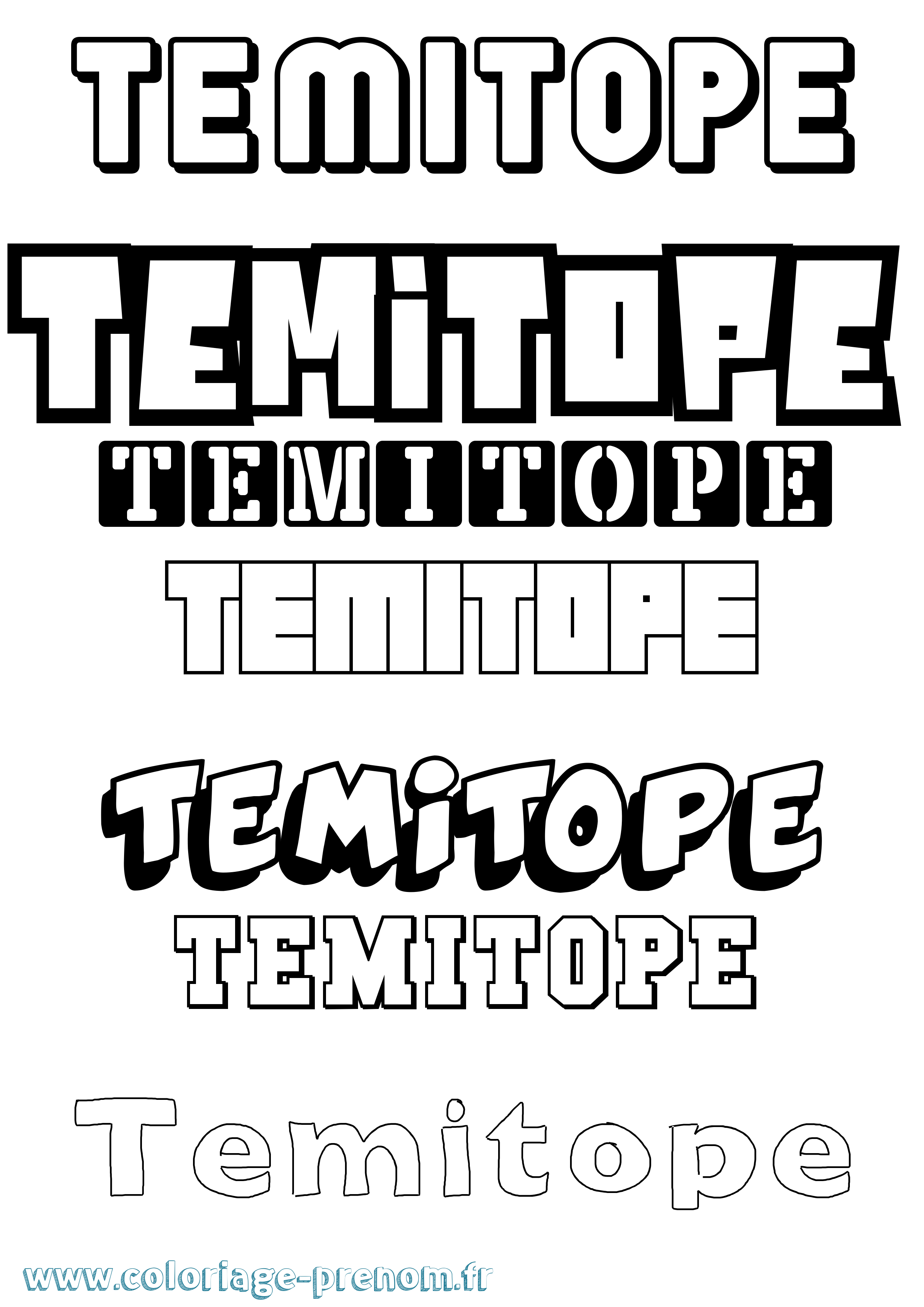 Coloriage prénom Temitope Simple