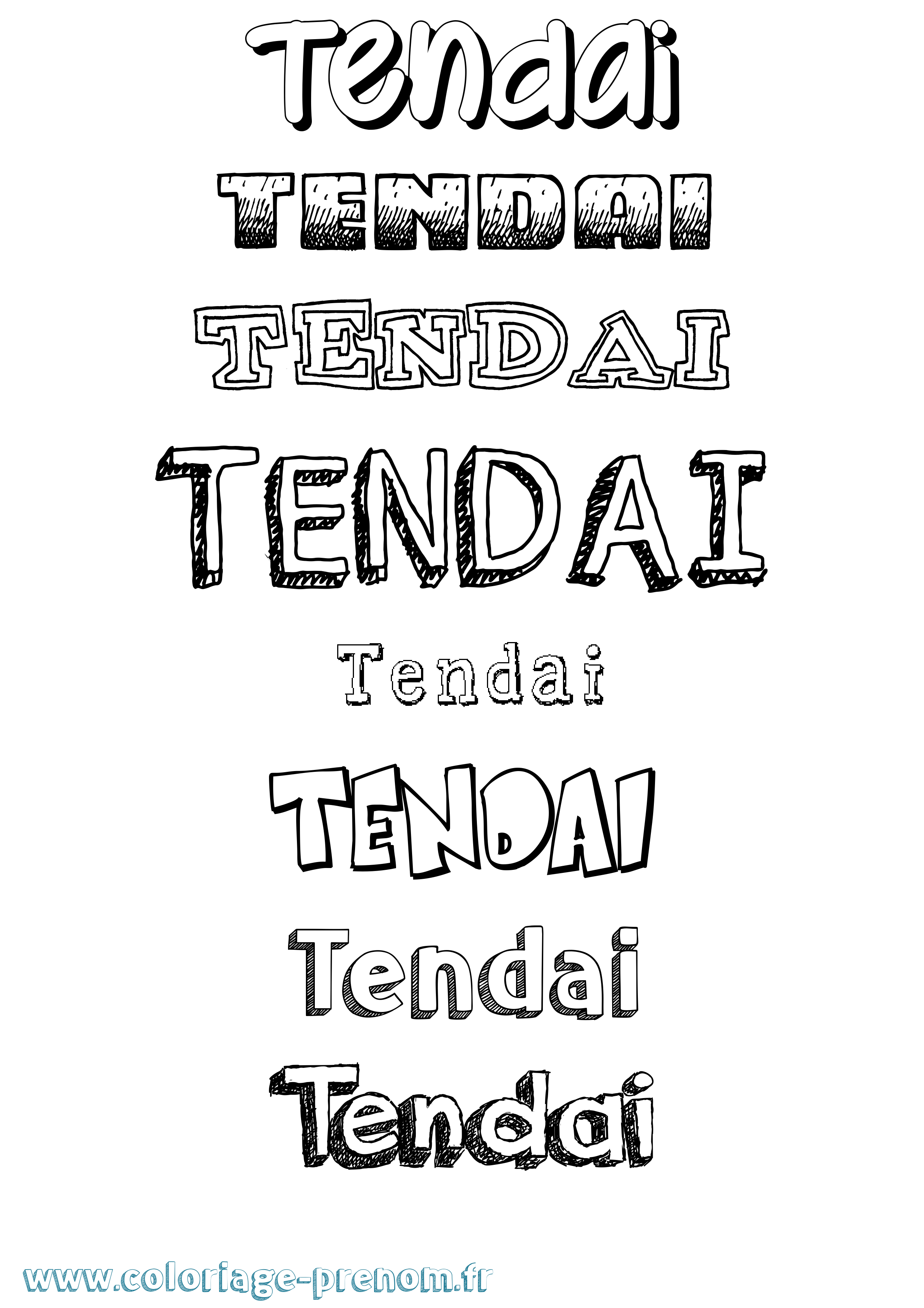 Coloriage prénom Tendai Dessiné