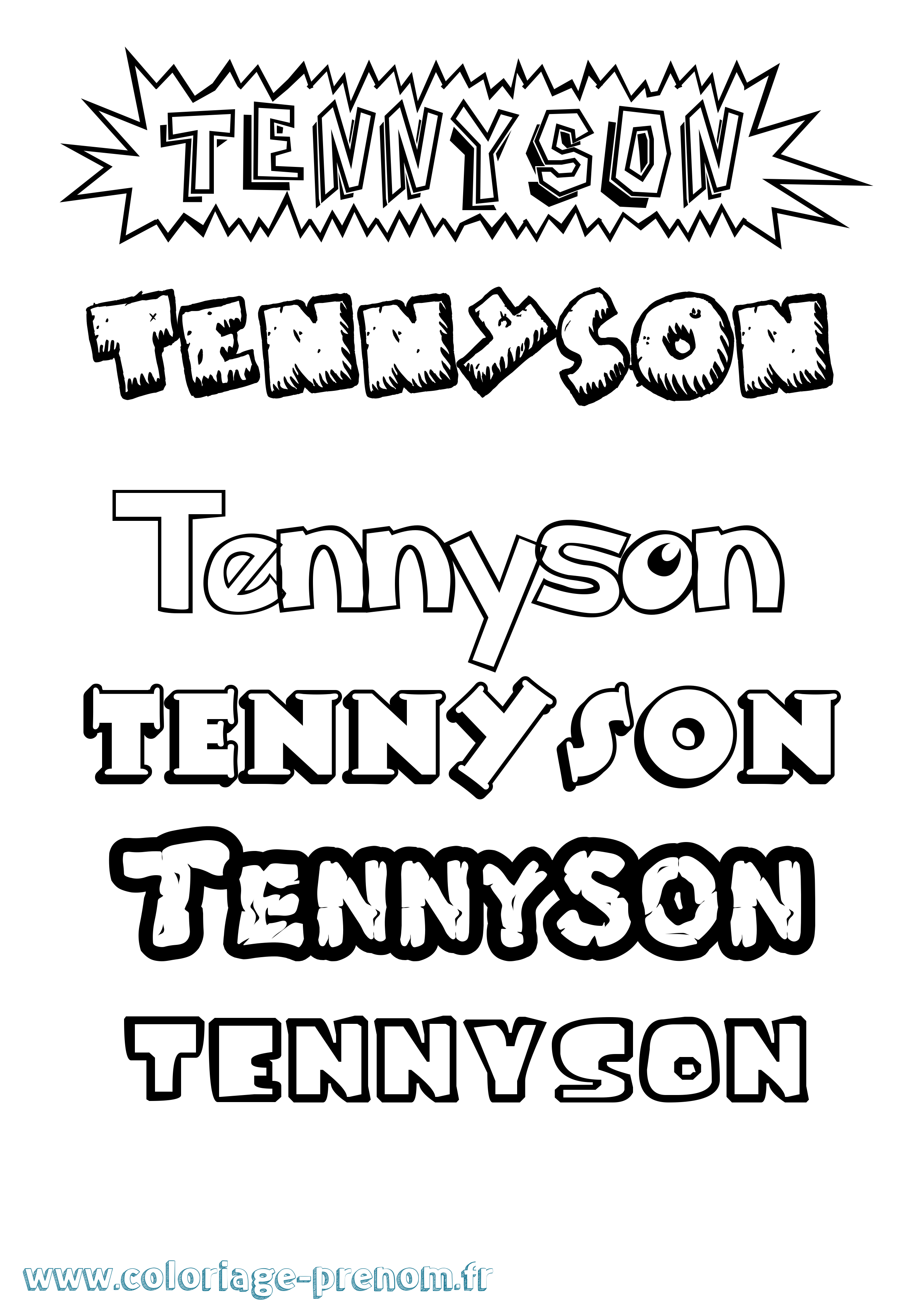 Coloriage prénom Tennyson Dessin Animé