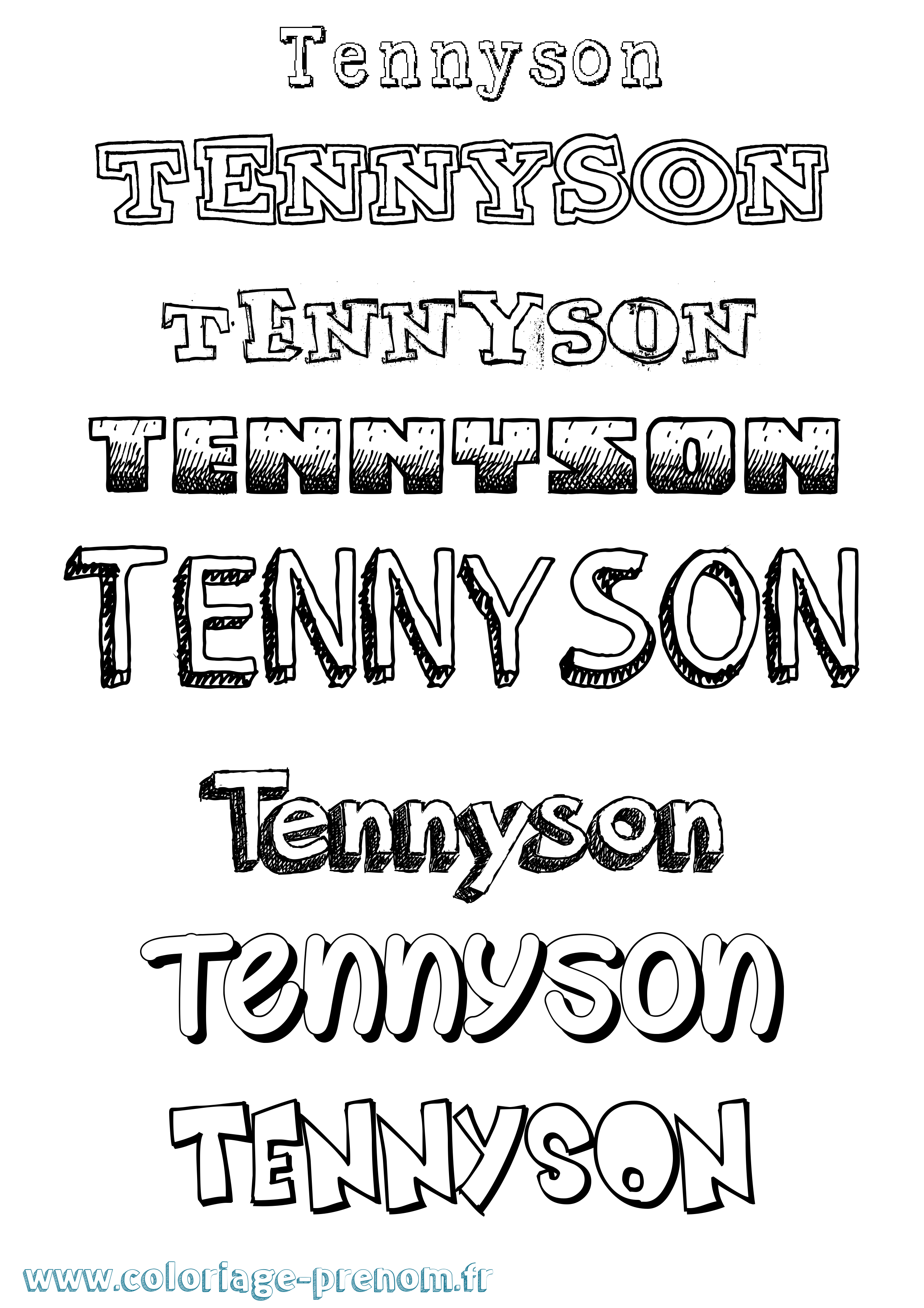 Coloriage prénom Tennyson Dessiné