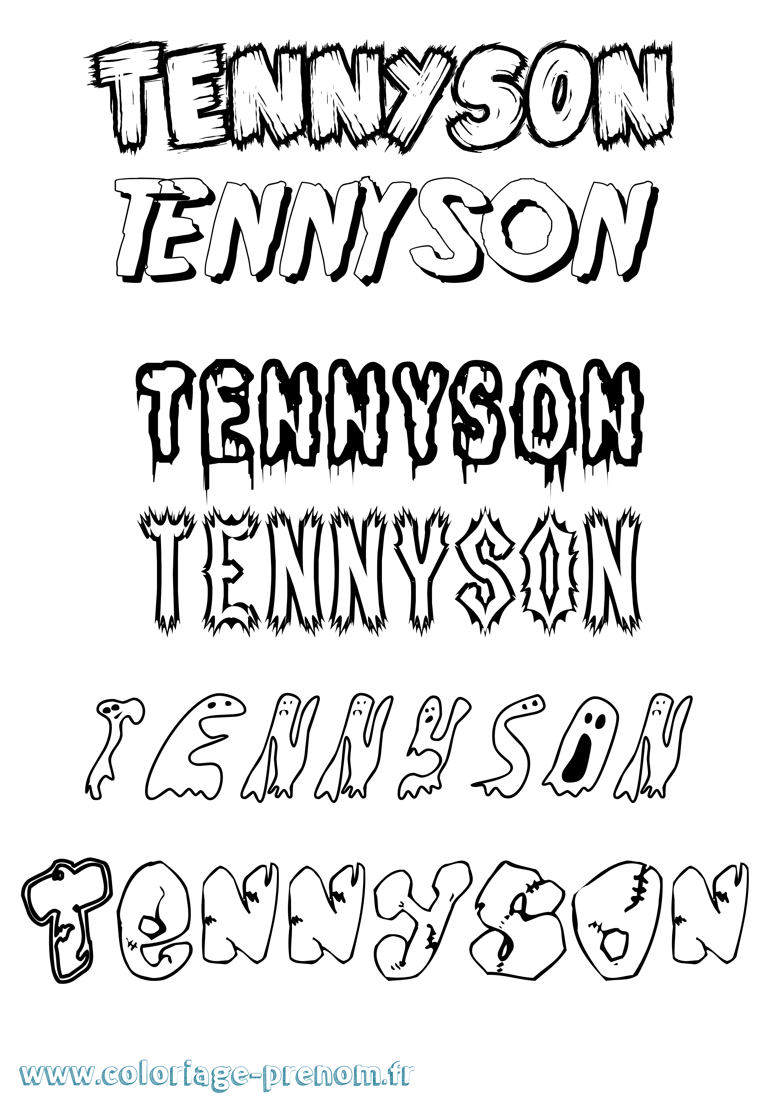 Coloriage prénom Tennyson Frisson