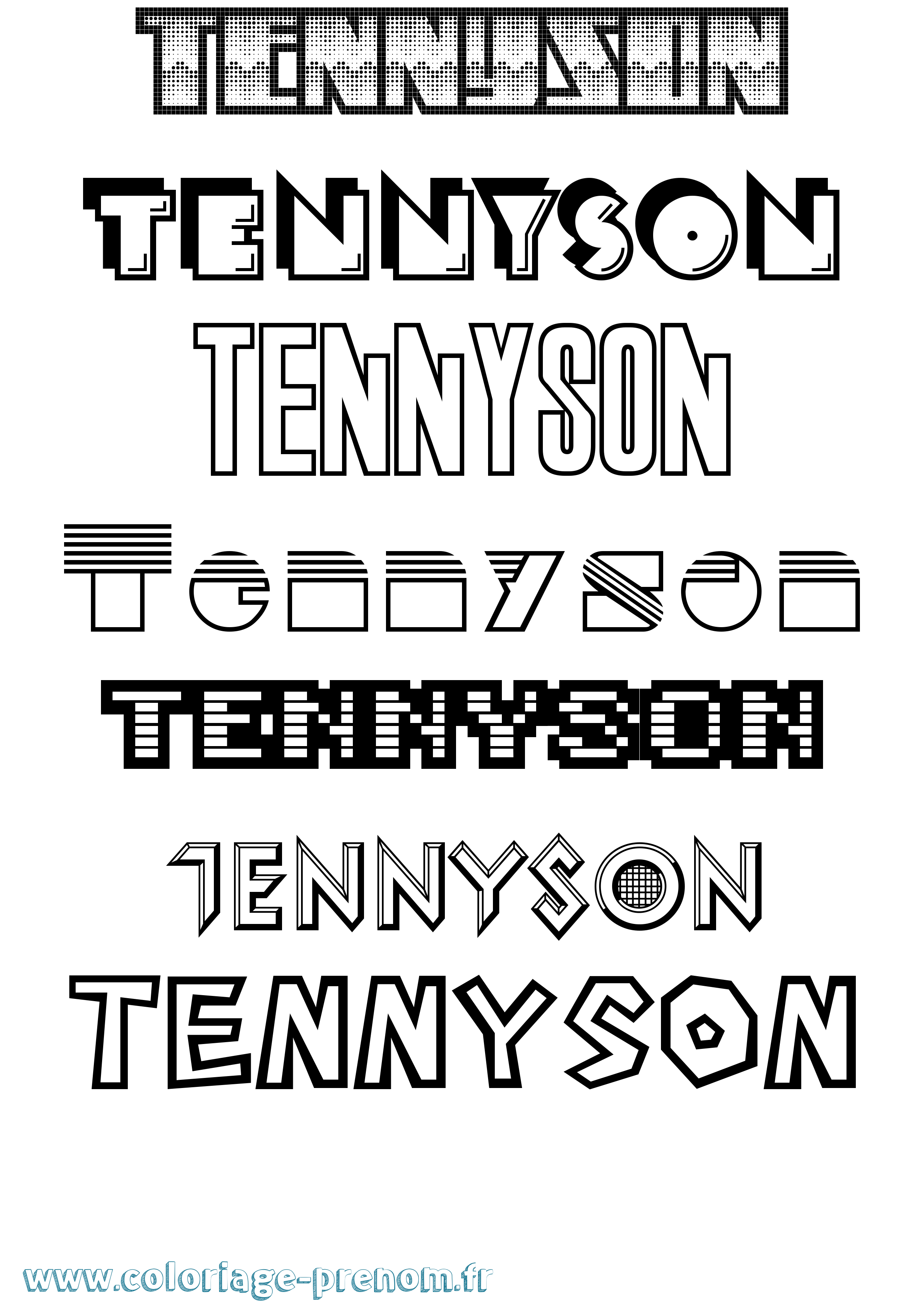 Coloriage prénom Tennyson Jeux Vidéos