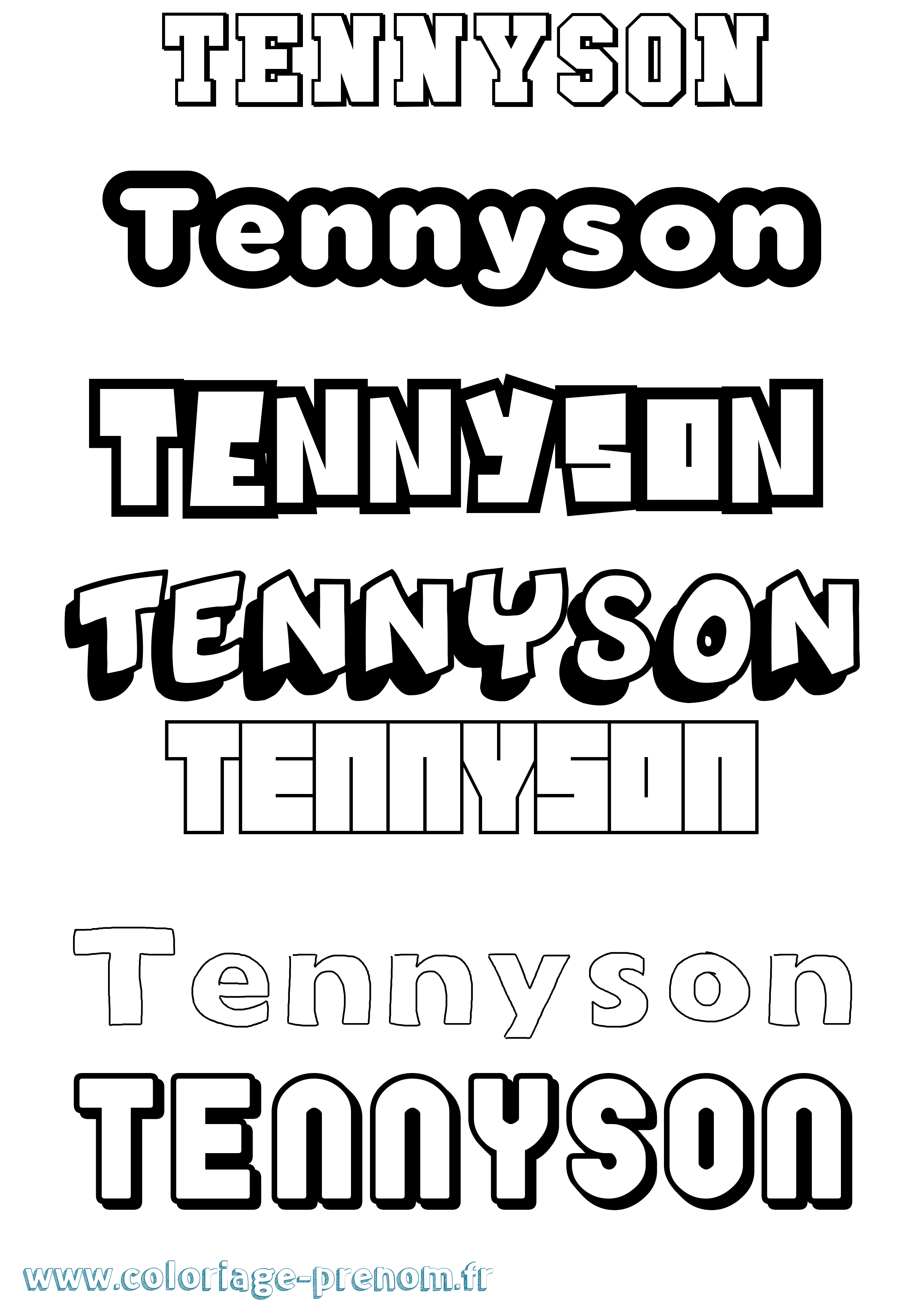 Coloriage prénom Tennyson Simple