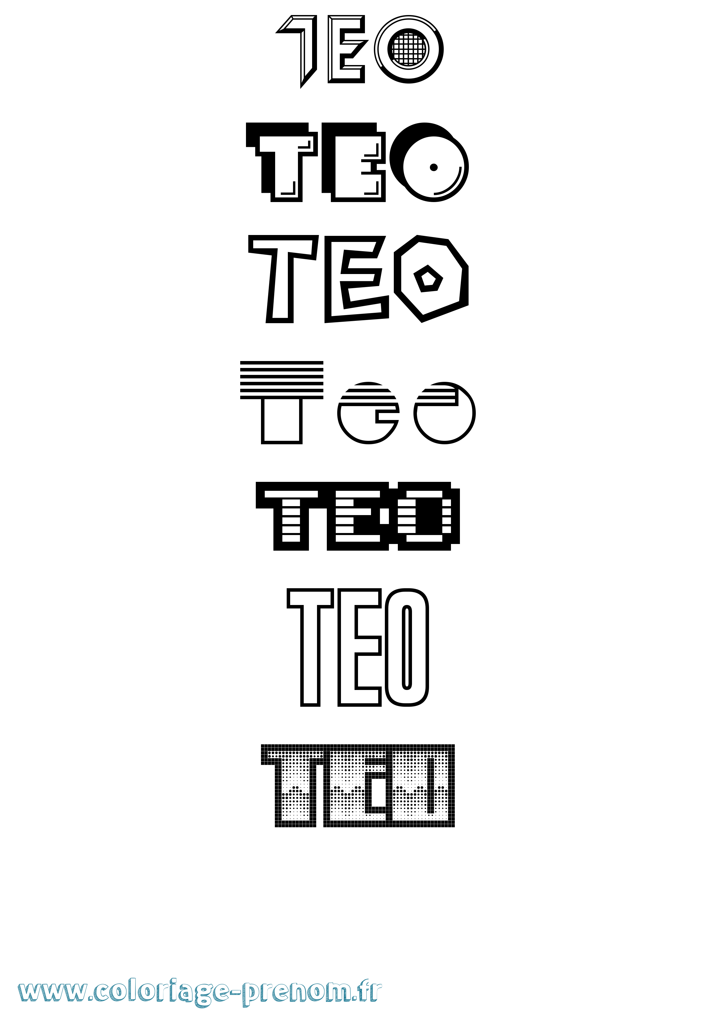 Coloriage prénom Teo Jeux Vidéos