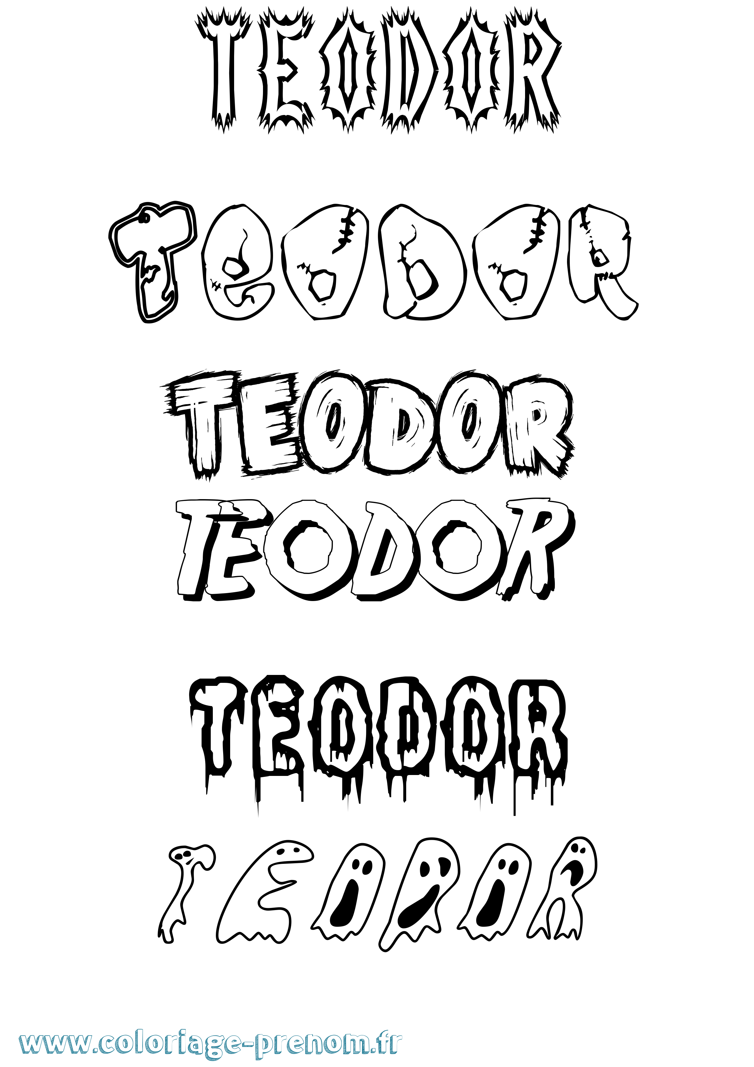 Coloriage prénom Teodor Frisson