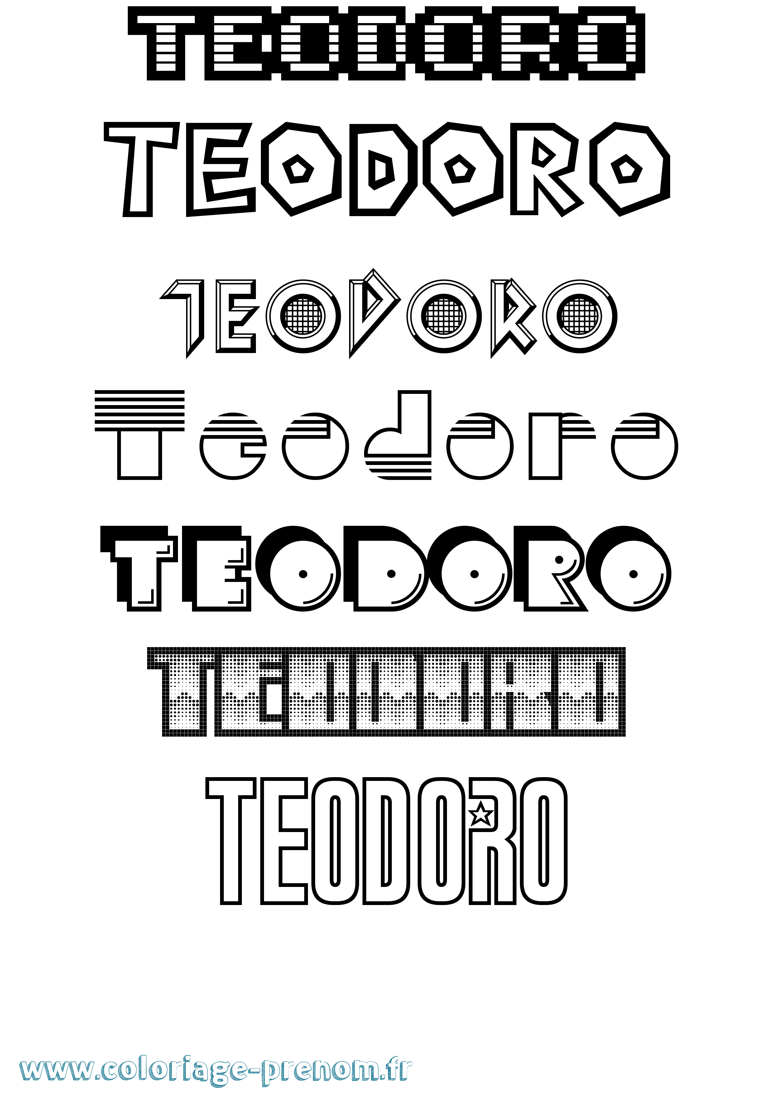 Coloriage Teodoro Jeux Vidéos Coloriage prénom Teodoro Jeux Vidéos