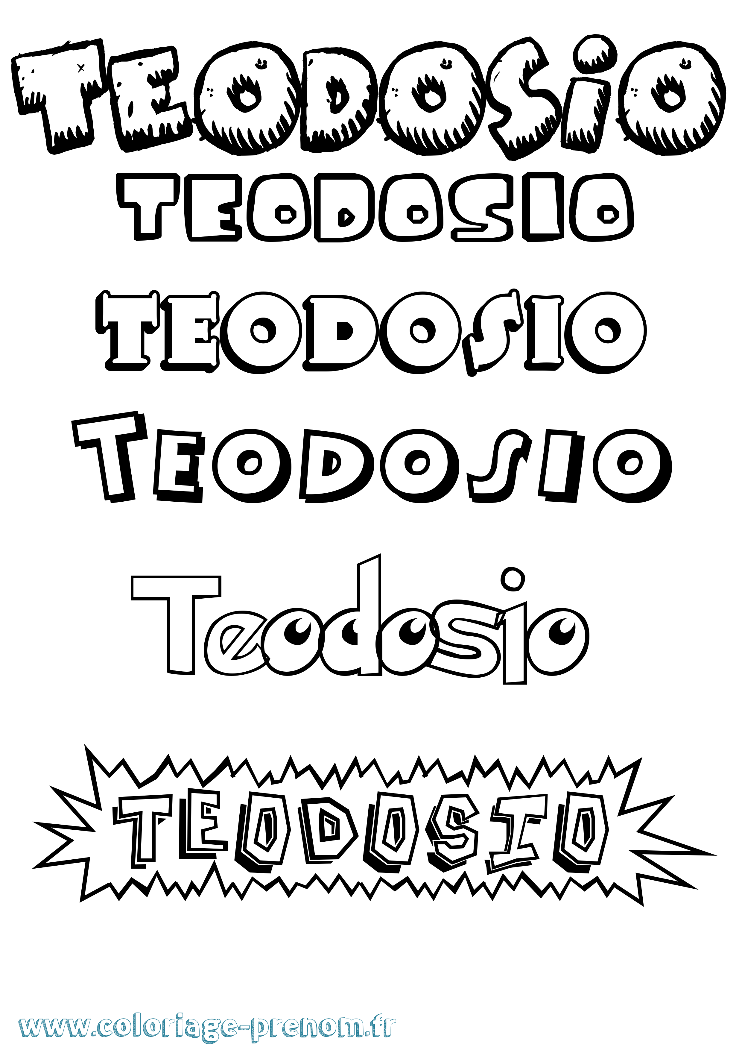 Coloriage prénom Teodosio Dessin Animé