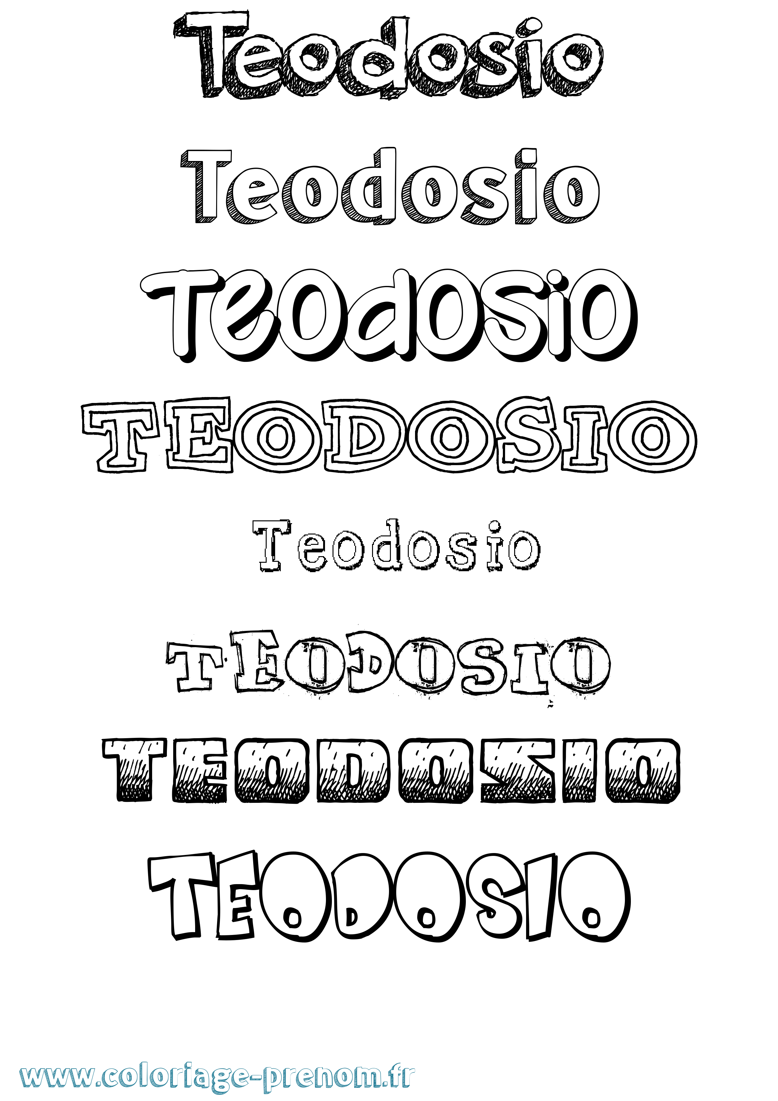 Coloriage prénom Teodosio Dessiné