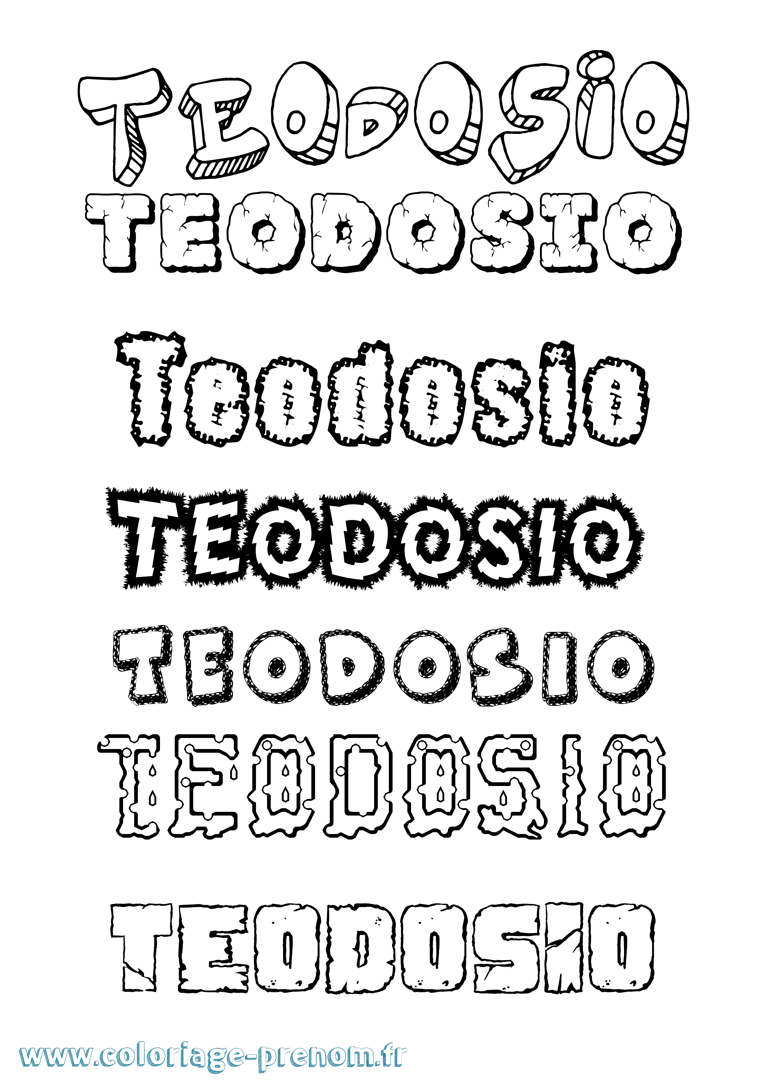 Coloriage prénom Teodosio Destructuré