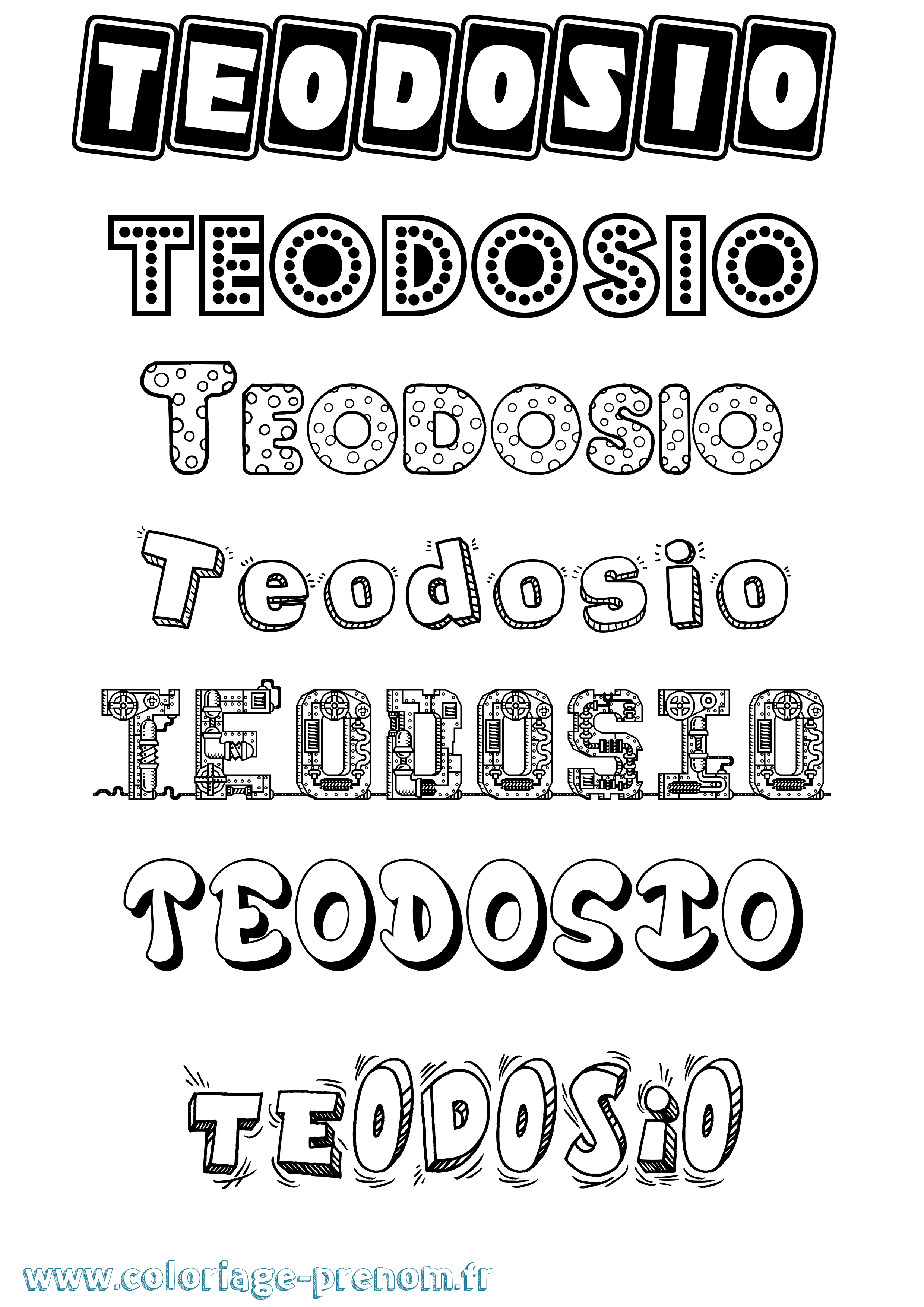 Coloriage prénom Teodosio Fun
