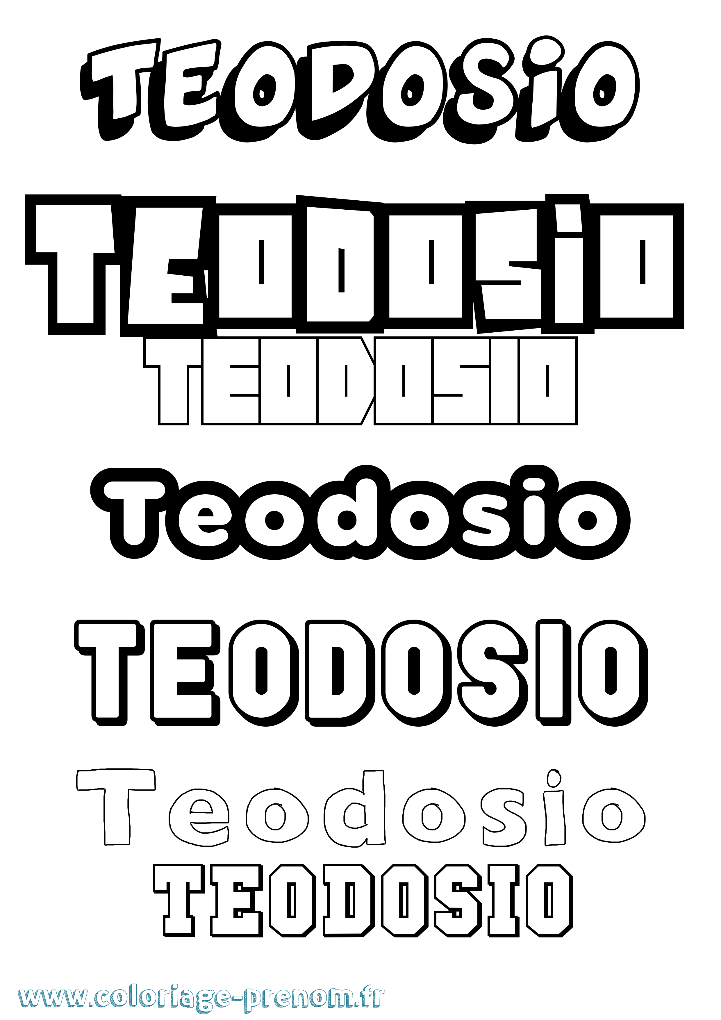 Coloriage prénom Teodosio Simple